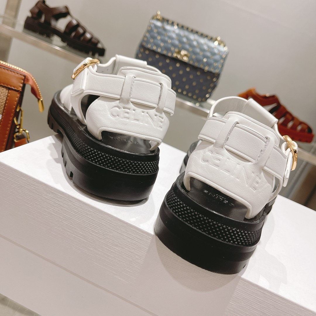 Celine Clea Chunky Sandal  In Calfskin - DopestKickz