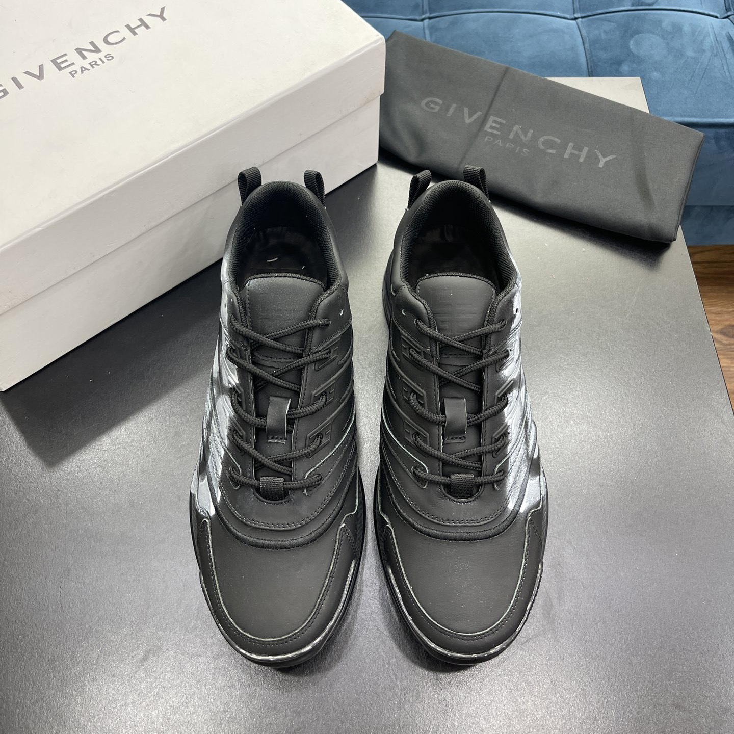 Givenchy Logo Sneakers In Black - DopestKickz