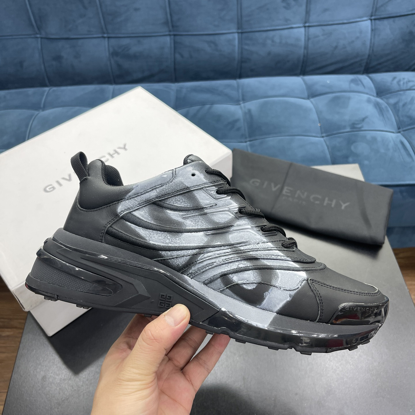 Givenchy Logo Sneakers In Black - DopestKickz