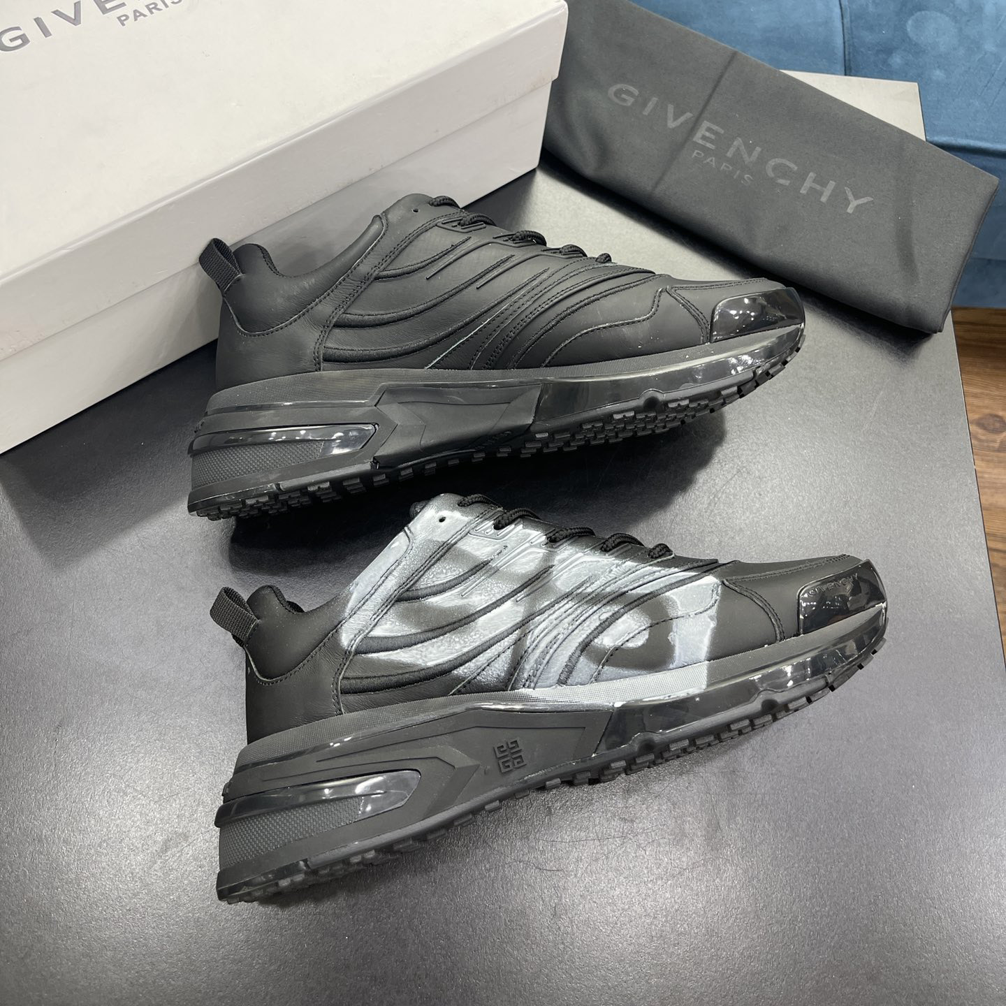 Givenchy Logo Sneakers In Black - DopestKickz