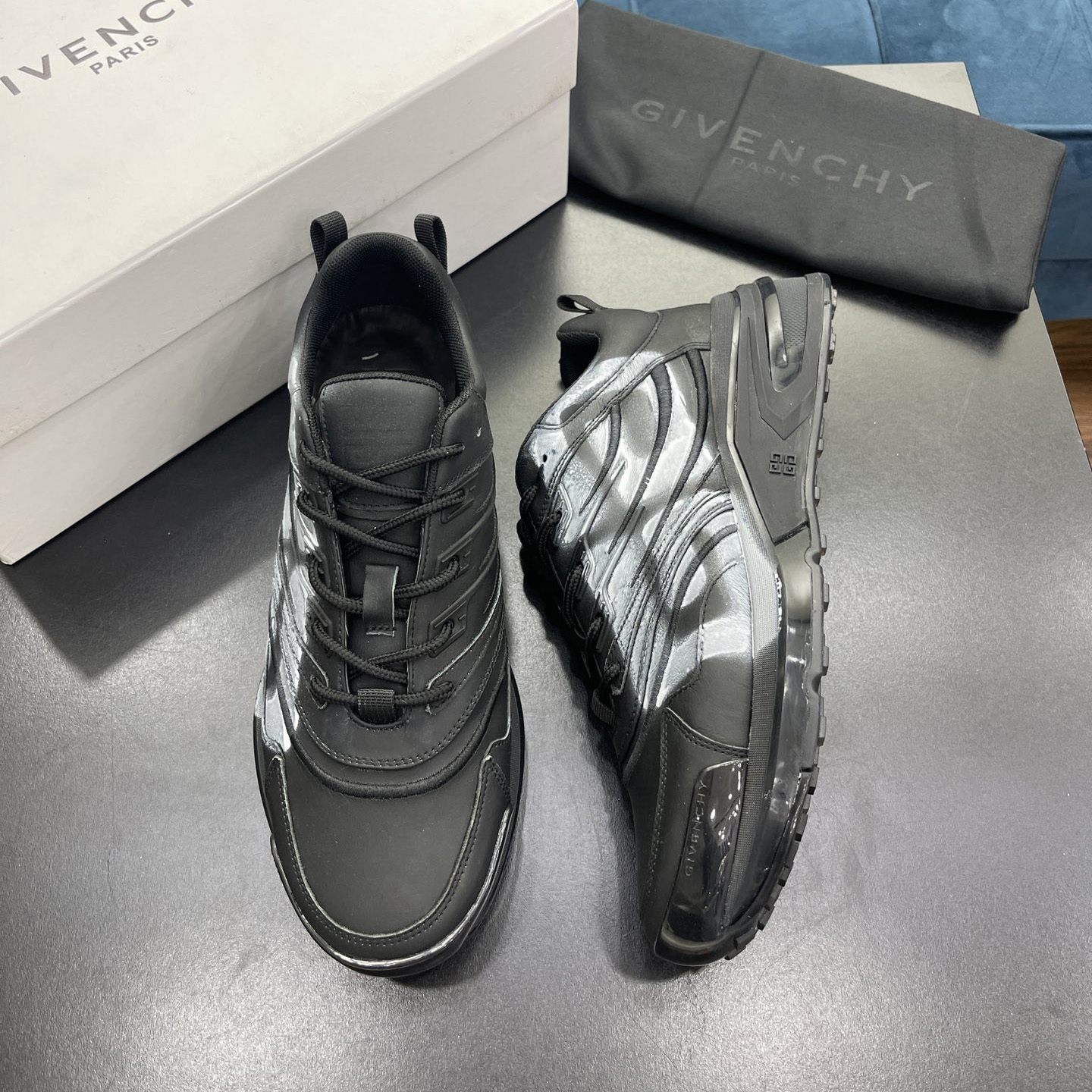 Givenchy Logo Sneakers In Black - DopestKickz
