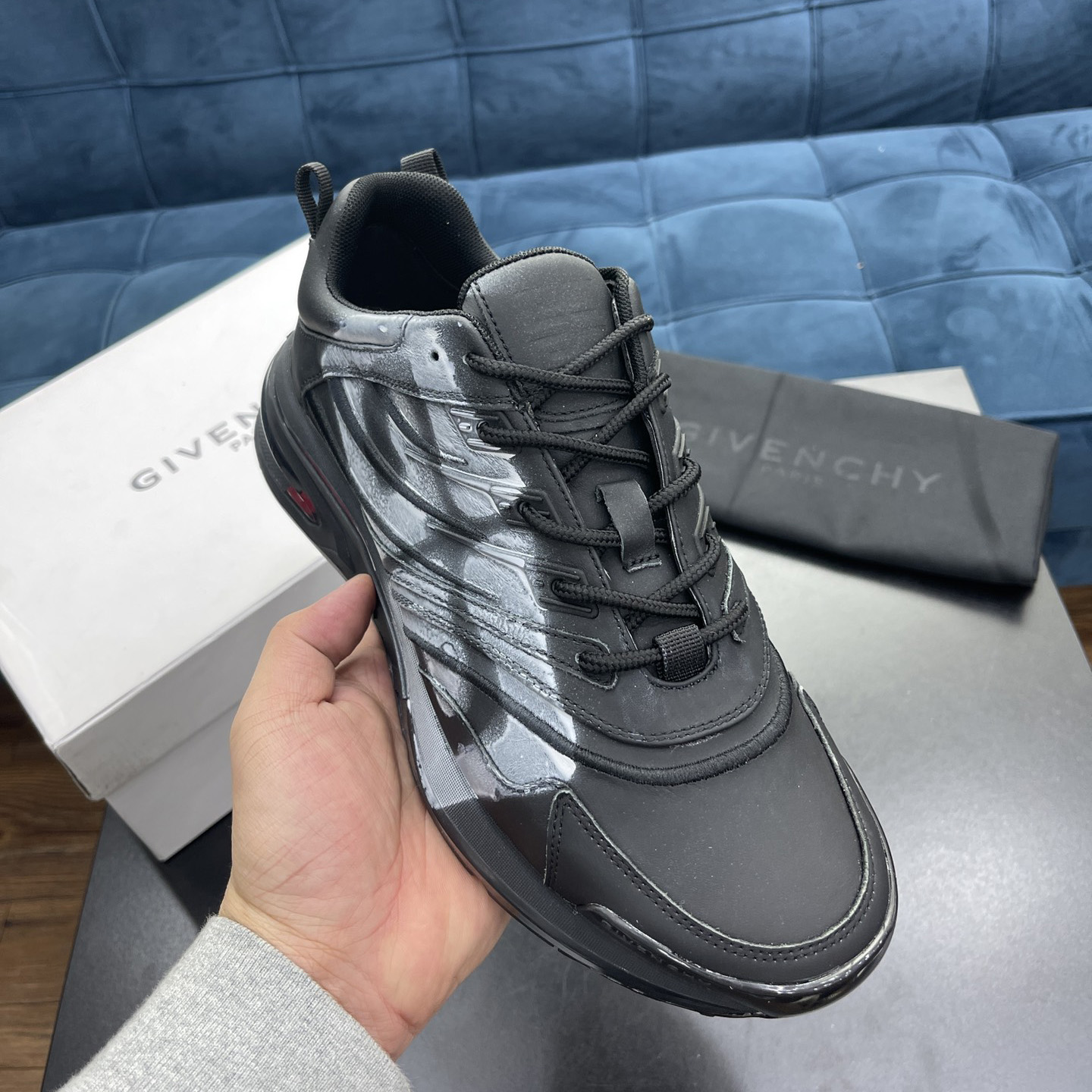 Givenchy Logo Sneakers In Black - DopestKickz