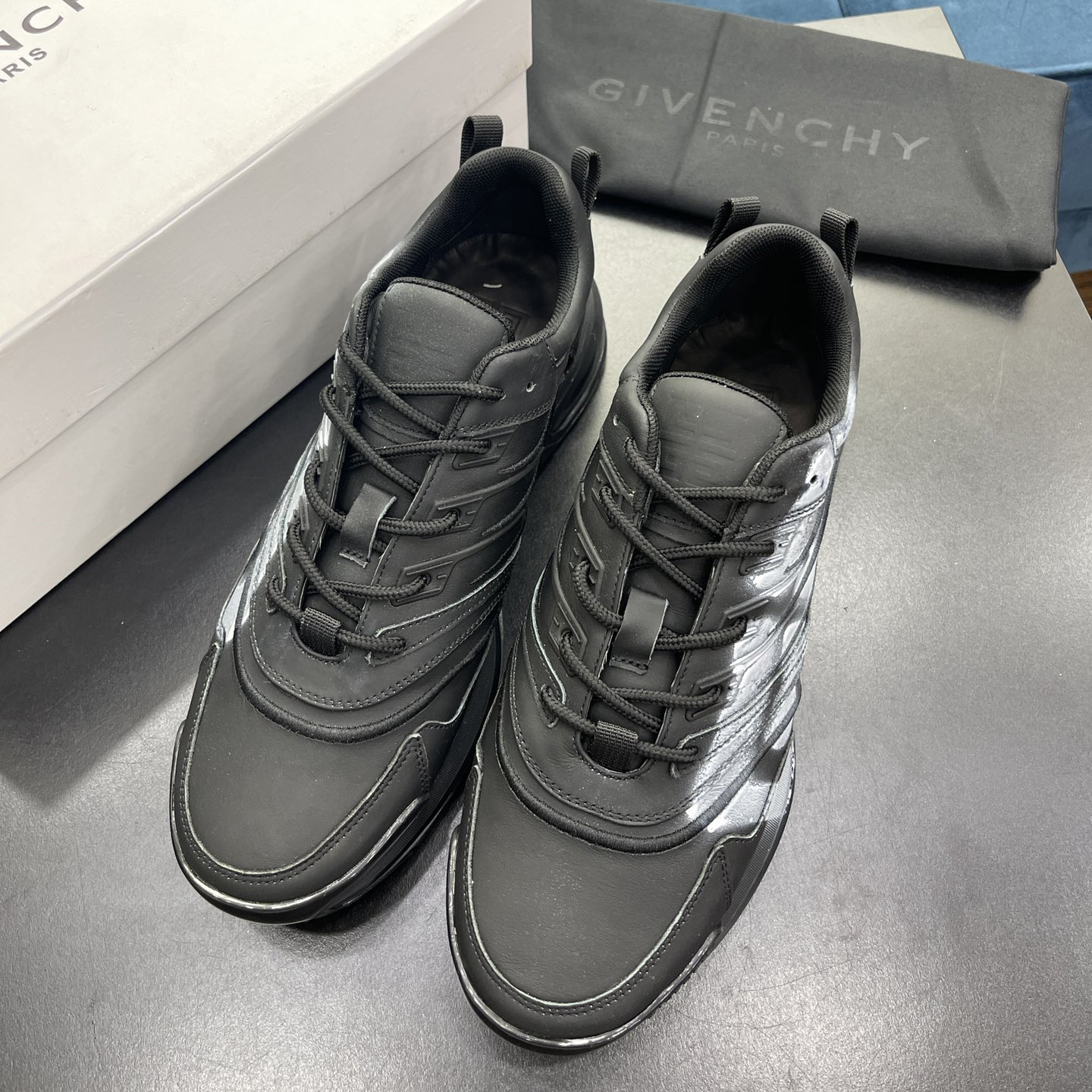 Givenchy Logo Sneakers In Black - DopestKickz