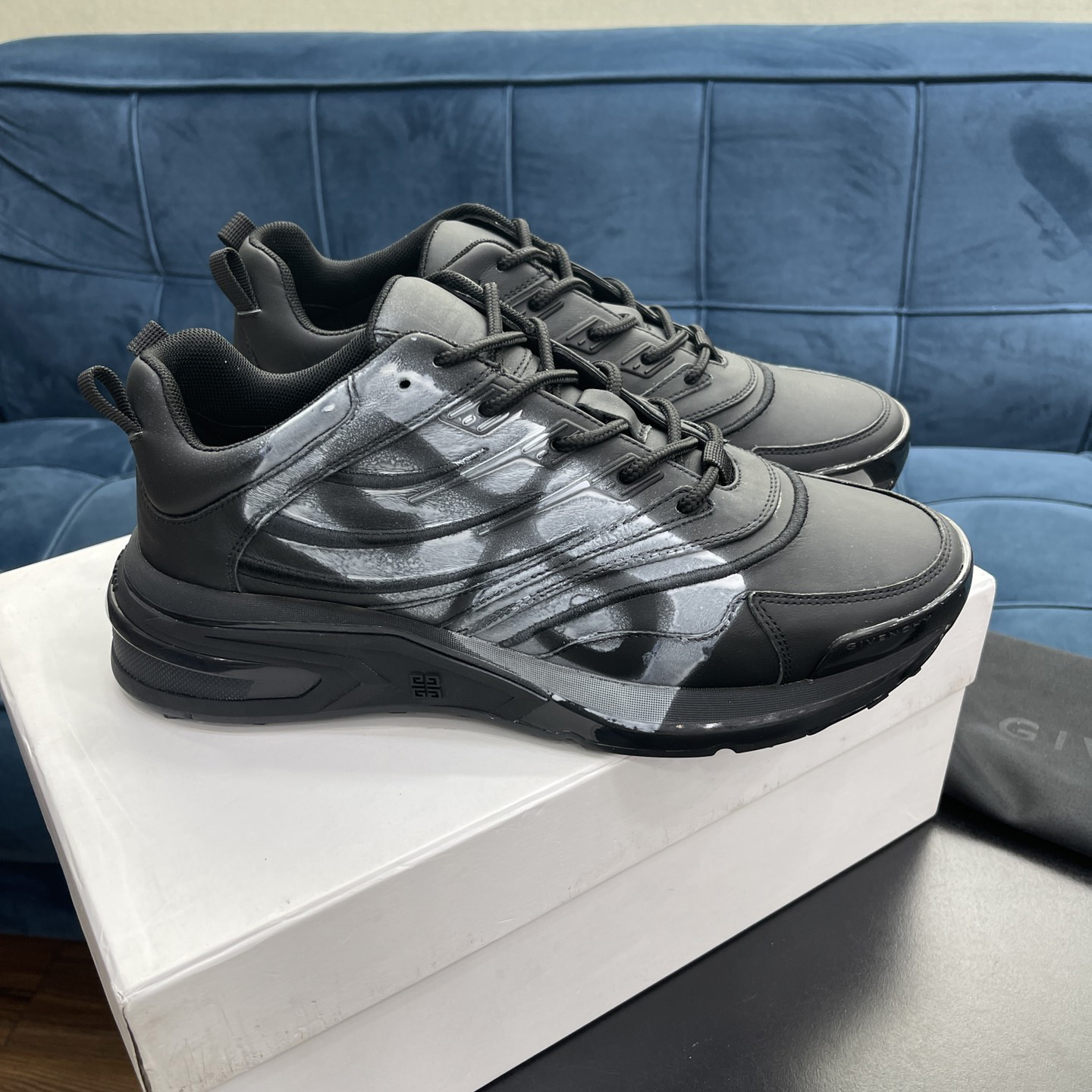Givenchy Logo Sneakers In Black - DopestKickz