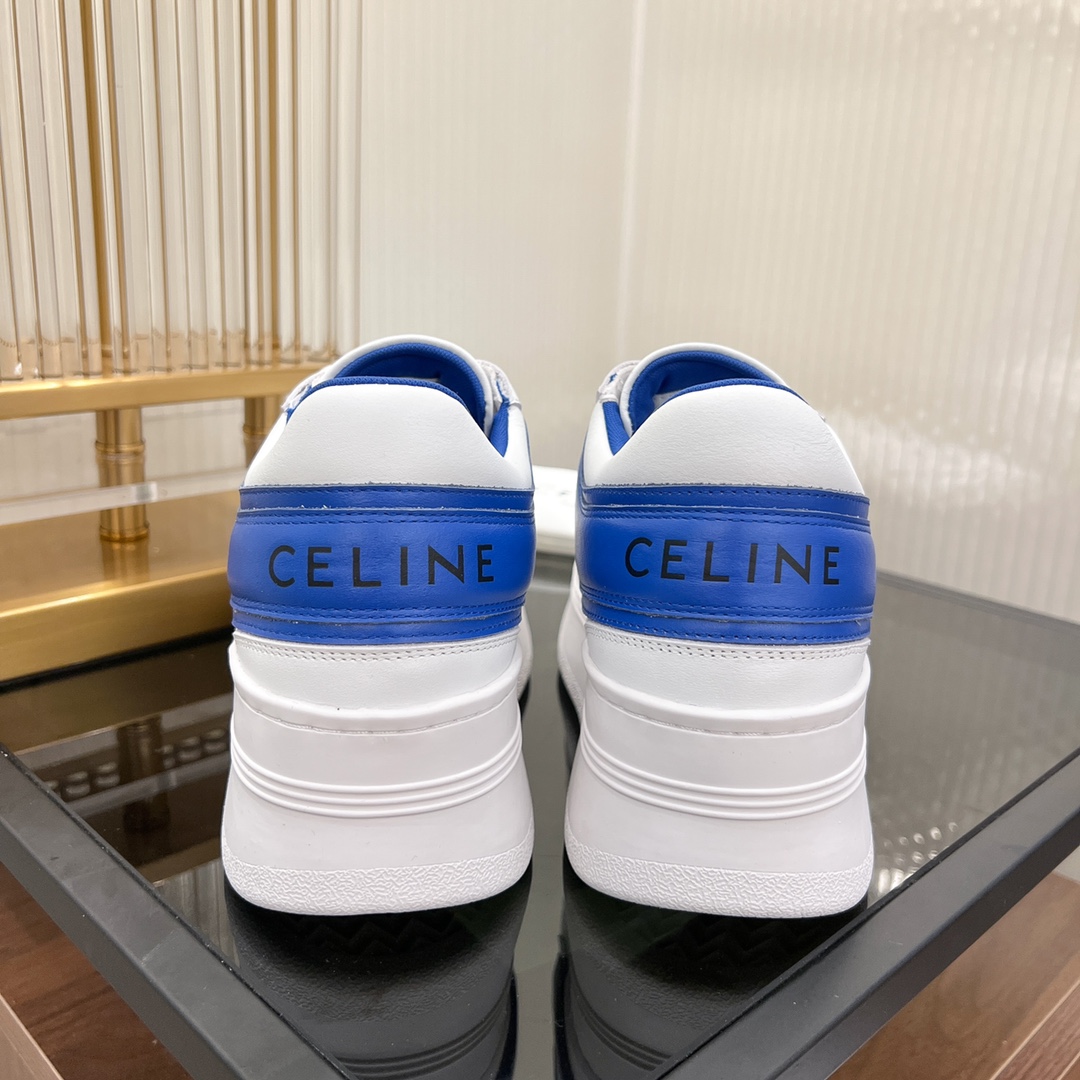 Celine Block Sneakers With Wedge Outsole In Clafskin    - DopestKickz