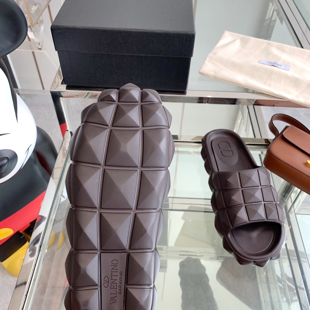 Valenti Roman Stud Turtle Slide Sandal In rubber - DopestKickz