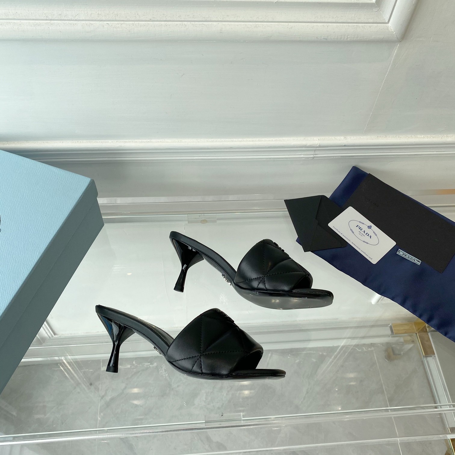 Prada Quilted Nappa Leather Heeled Sandals - DopestKickz