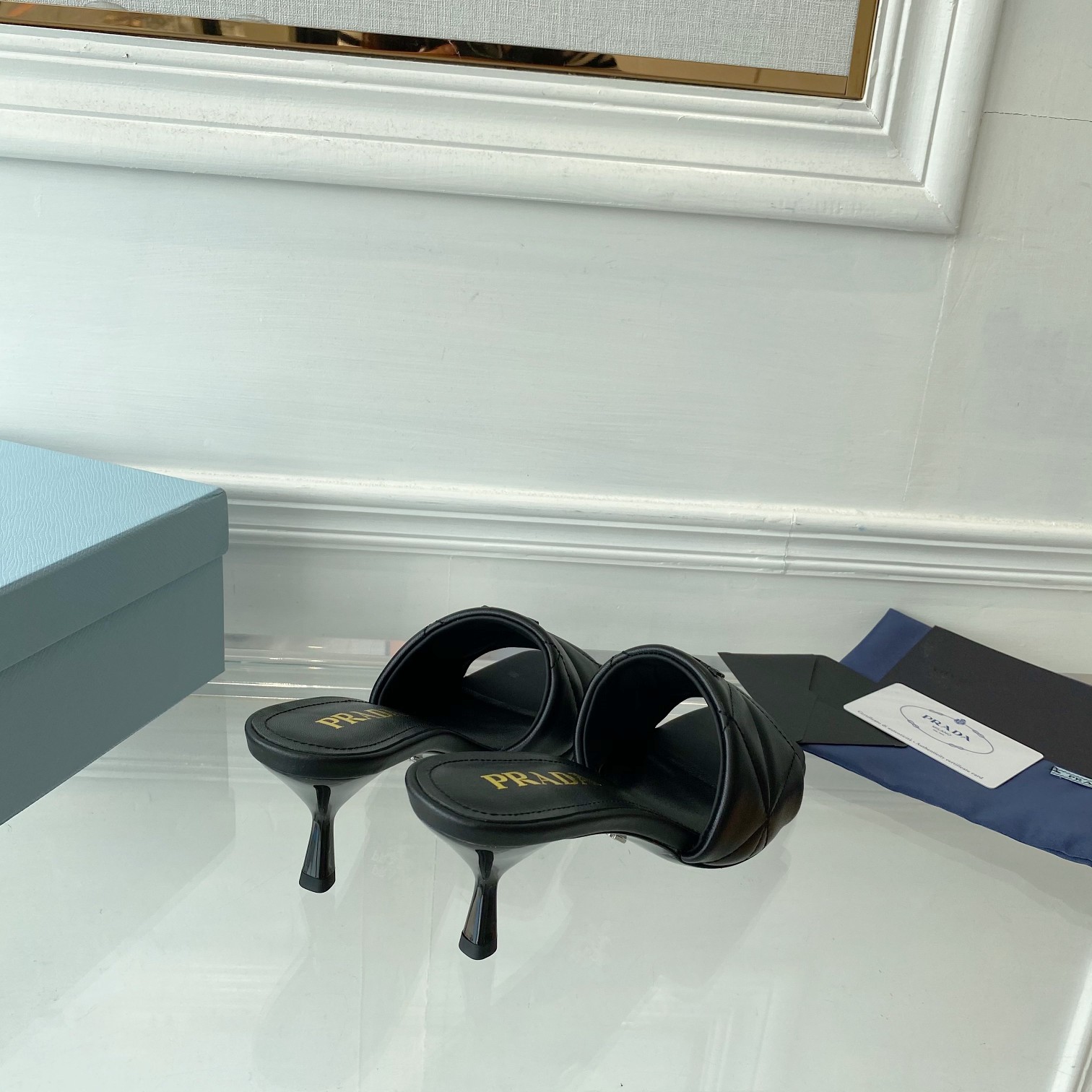 Prada Quilted Nappa Leather Heeled Sandals - DopestKickz
