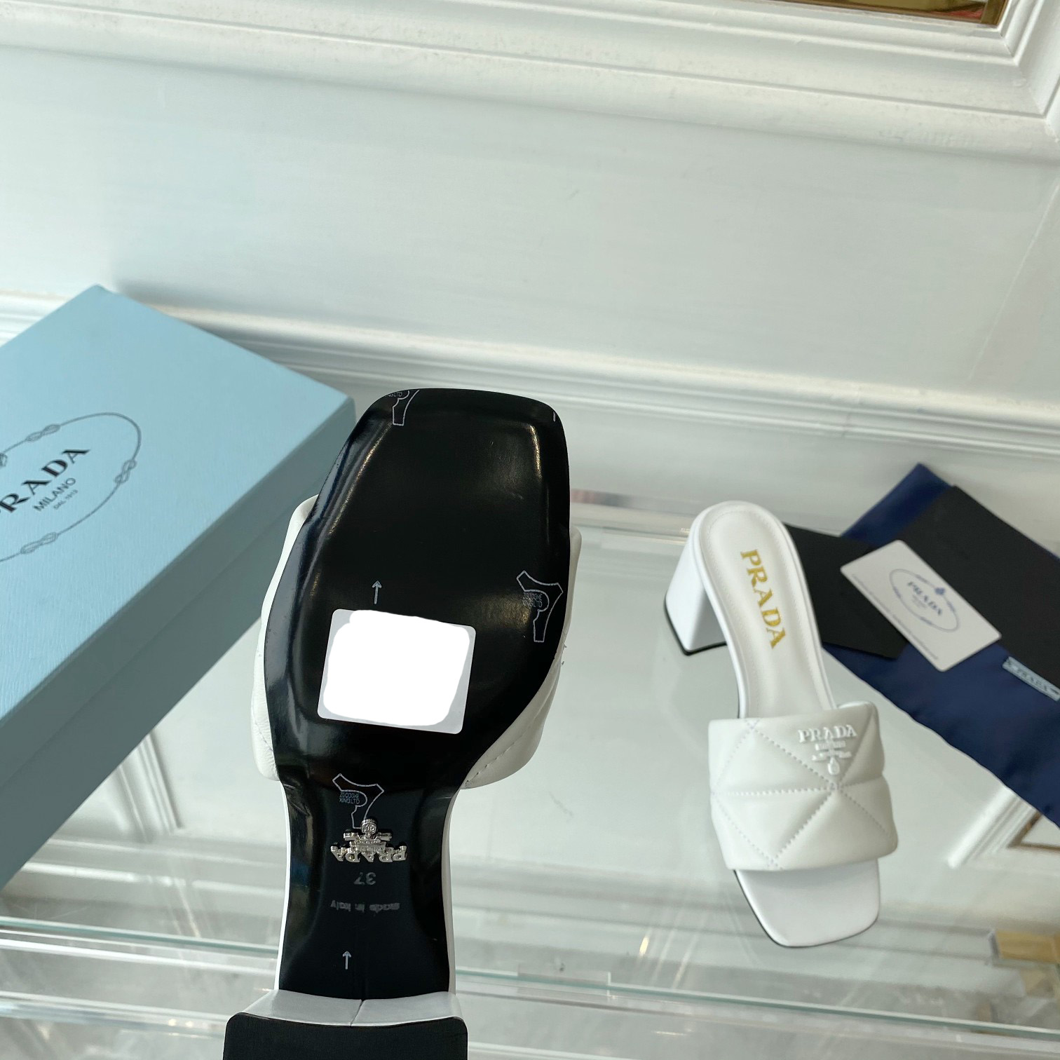 Prada Quilted Nappa Leather Sandals - DopestKickz