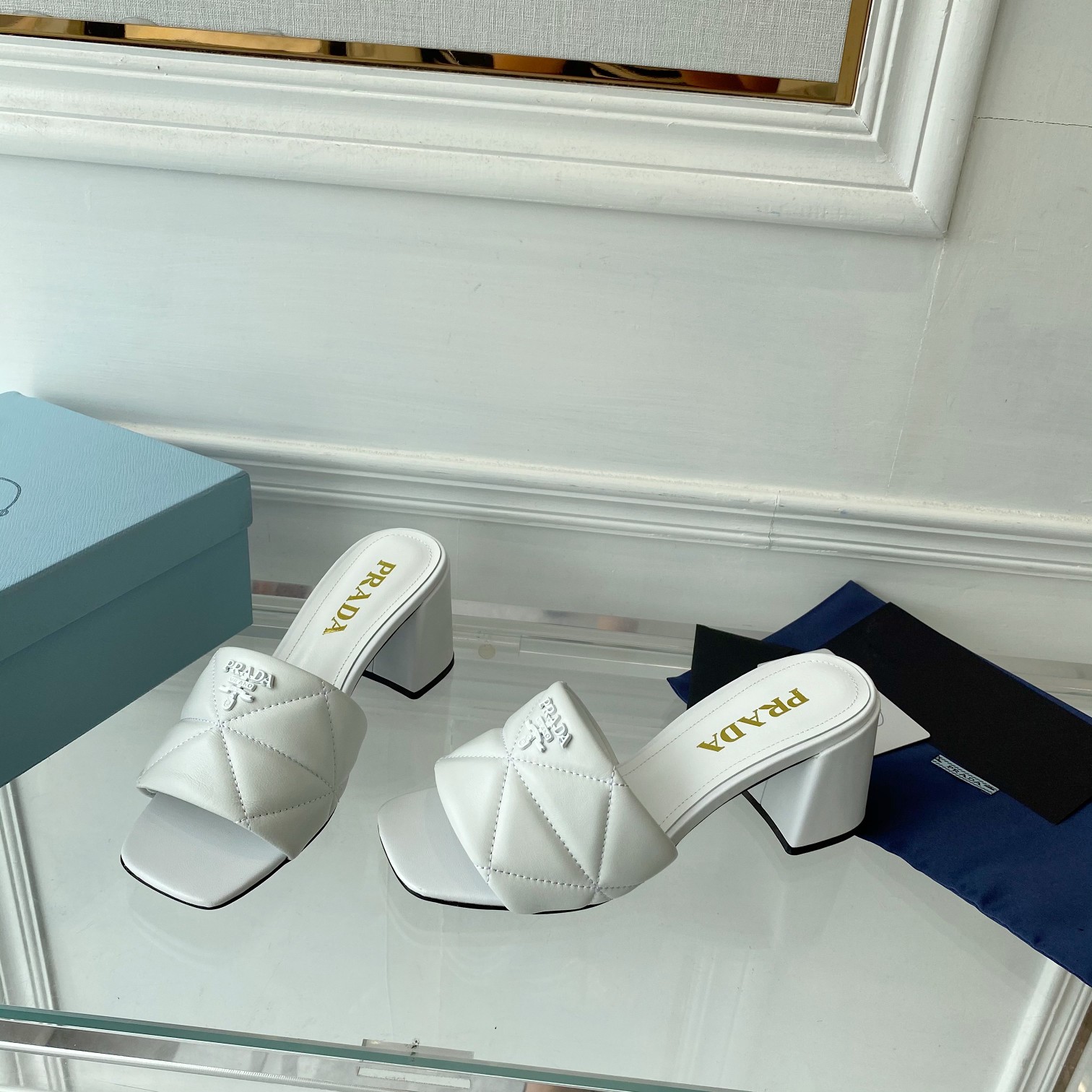 Prada Quilted Nappa Leather Sandals - DopestKickz