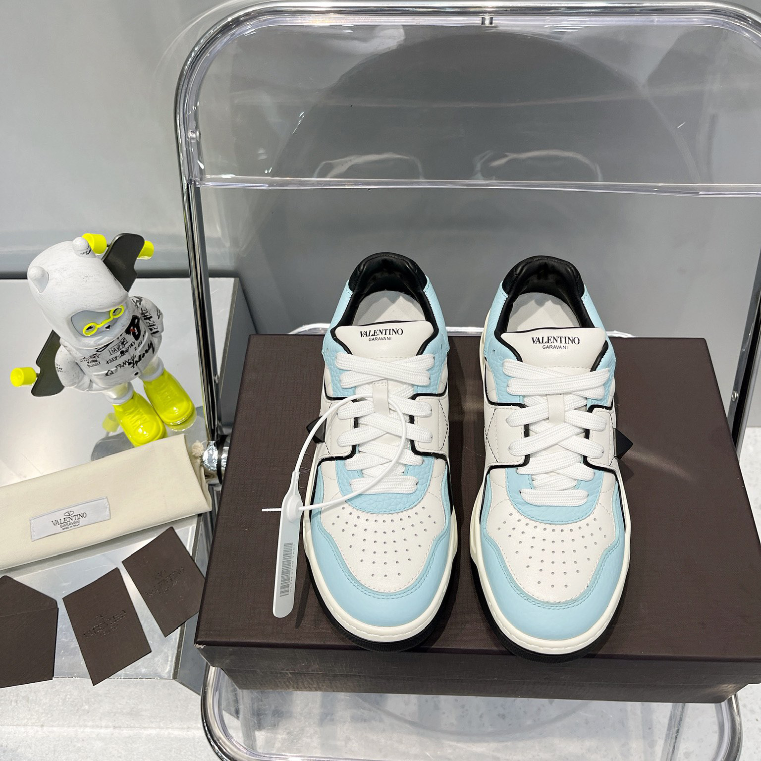 Valenti One Stud Low-Top Calfskin Sneaker - DopestKickz
