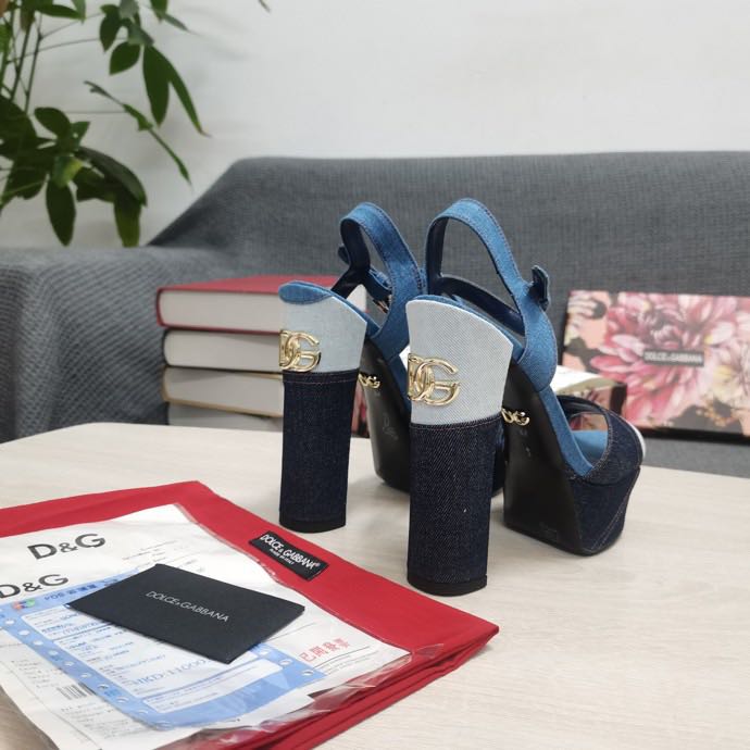 Dolce & Gabbana Runway Patchwork Denim Platform Sandals - DopestKickz