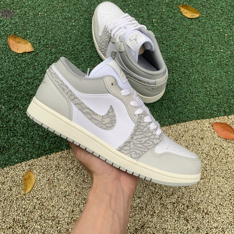 Air Jordan AJ1 low PRM Elephant Print Sneaker     DH4269-100 - DopestKickz