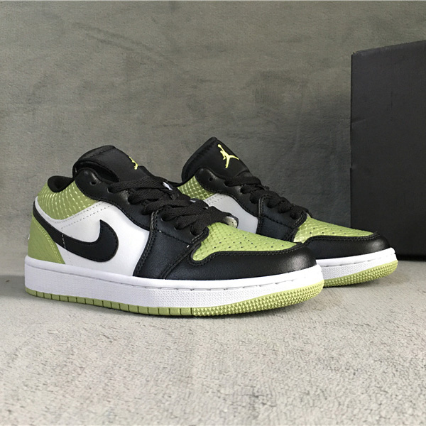 Air Jordan 1 Low "Vivid Green Snakeskin" Sneaker    DX4446-301 - DopestKickz