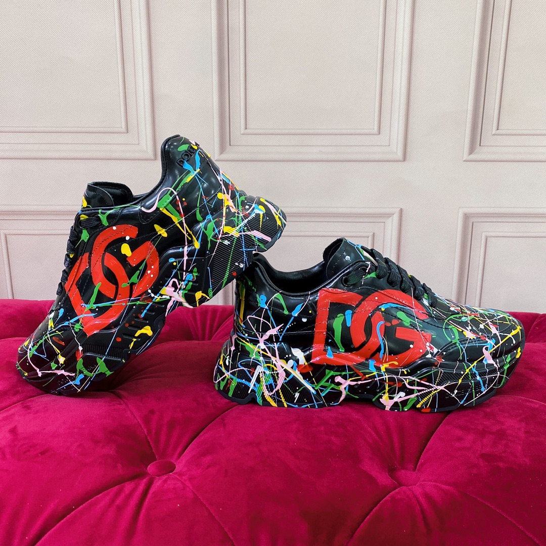 Dolce & Gabbana Mixed-Materials Daymaster Sneakers - DopestKickz