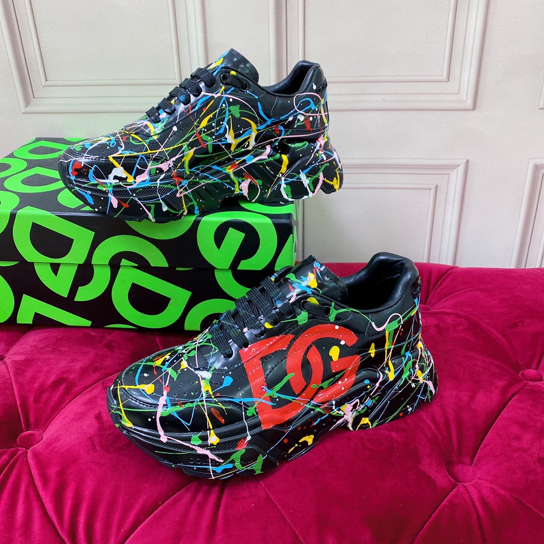 Dolce & Gabbana Mixed-Materials Daymaster Sneakers - DopestKickz