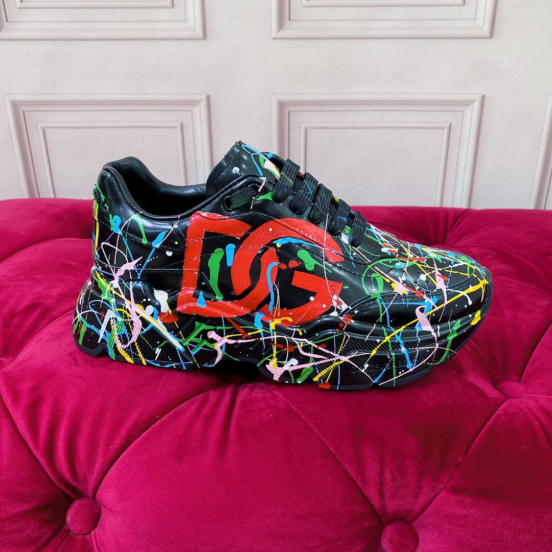 Dolce & Gabbana Mixed-Materials Daymaster Sneakers - DopestKickz