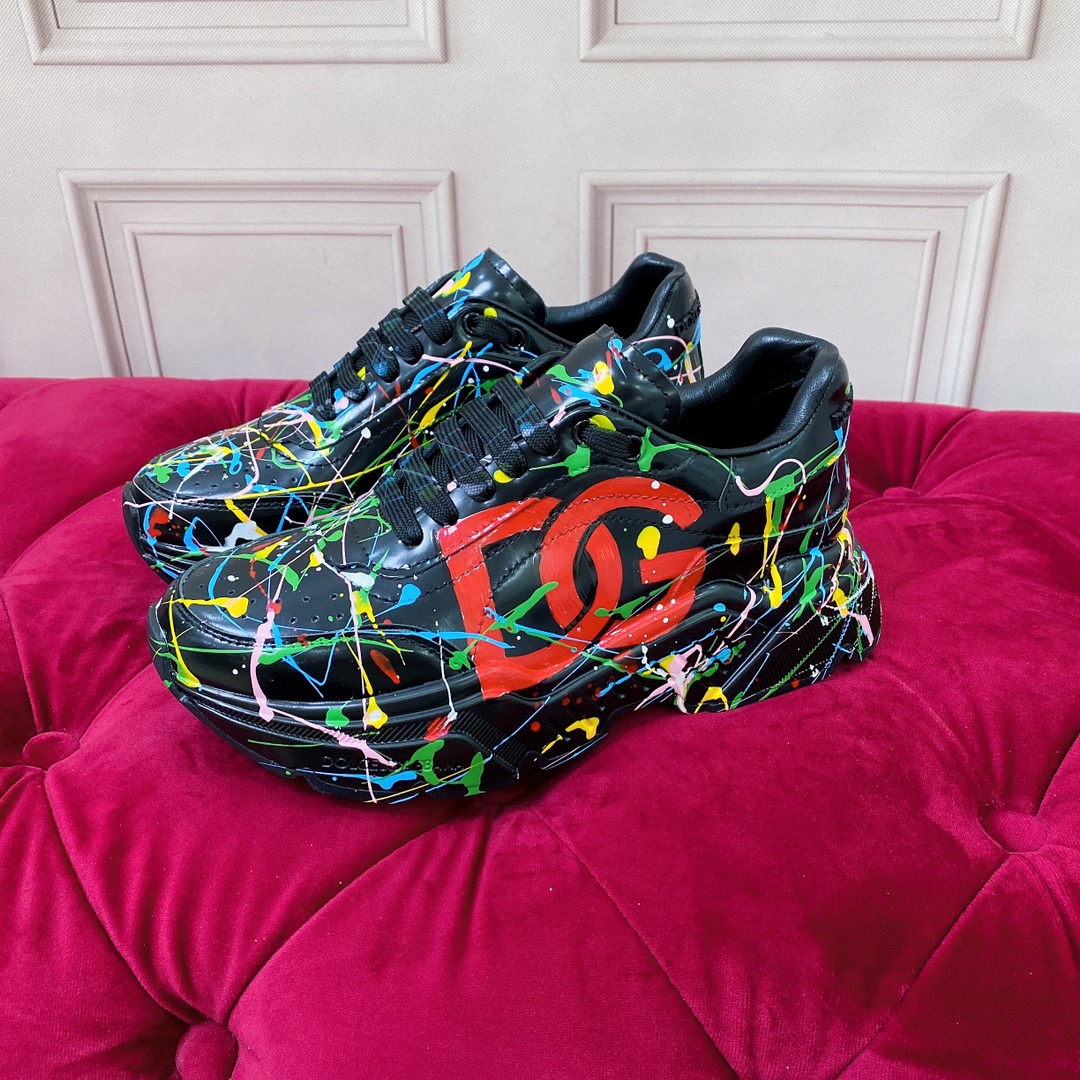 Dolce & Gabbana Mixed-Materials Daymaster Sneakers - DopestKickz