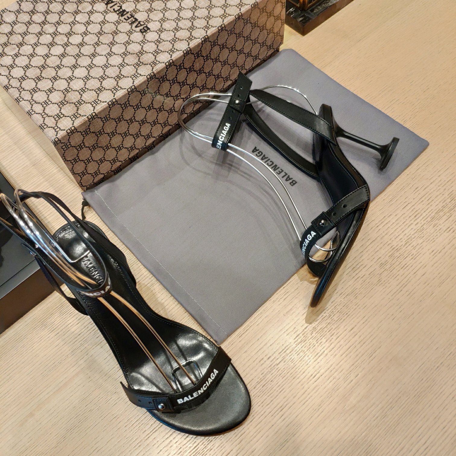 Balenciaga Afterhour 90mm Sandal In Black Smooth Calfskin - DopestKickz