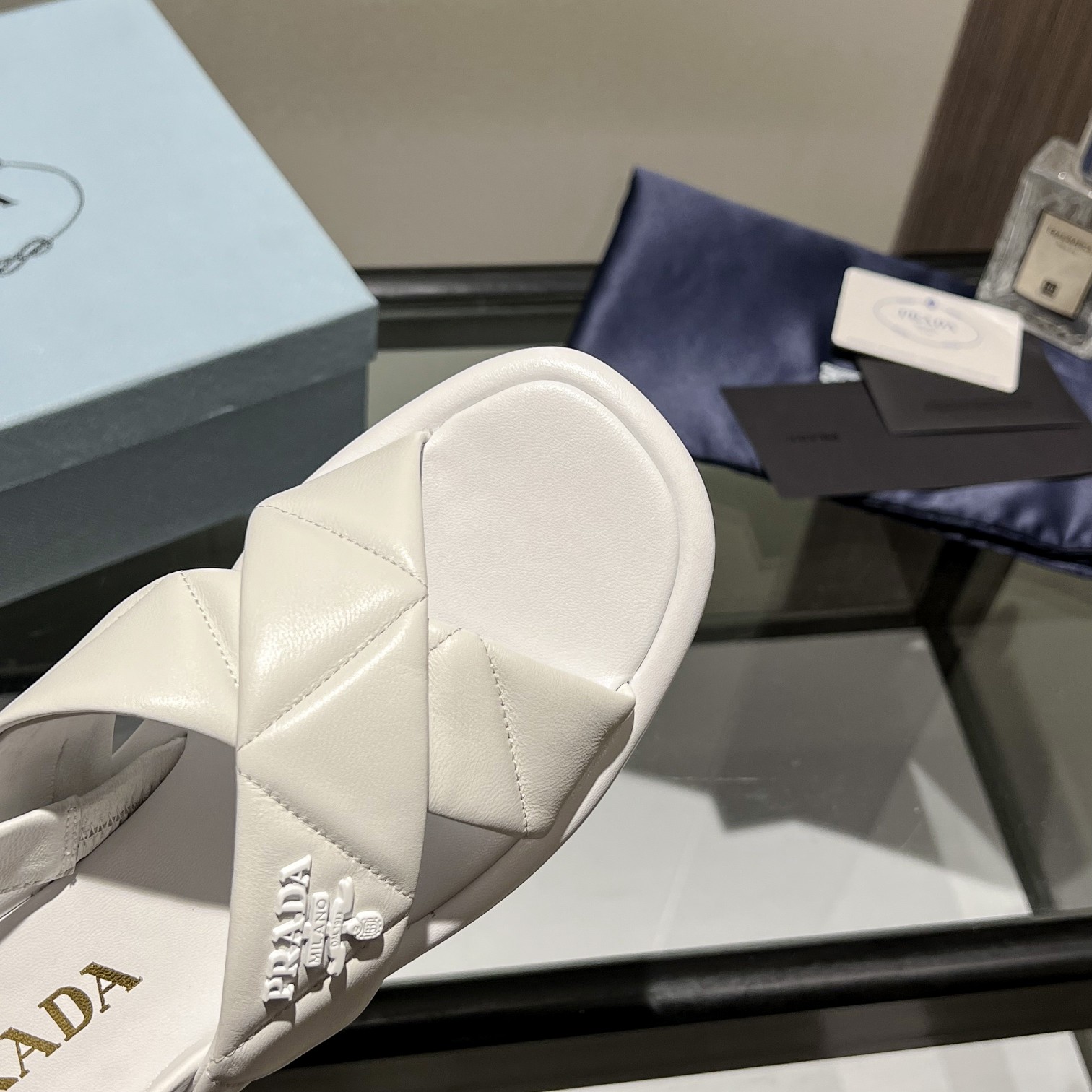 Prada Quilted Nappa Leather Flatform Sandals - DopestKickz
