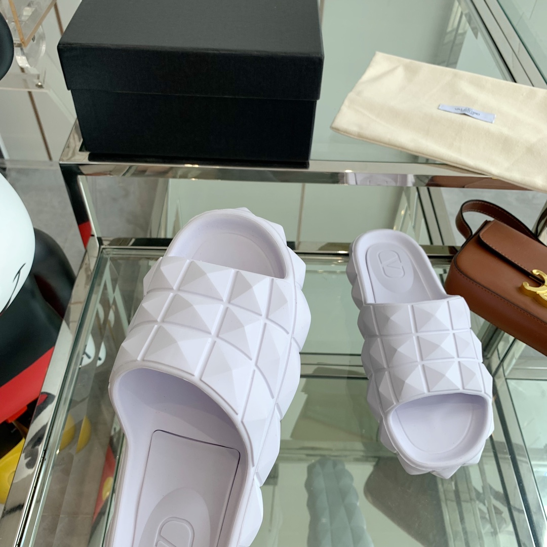 Valenti Roman Stud Turtle Slide Sandal In rubber - DopestKickz