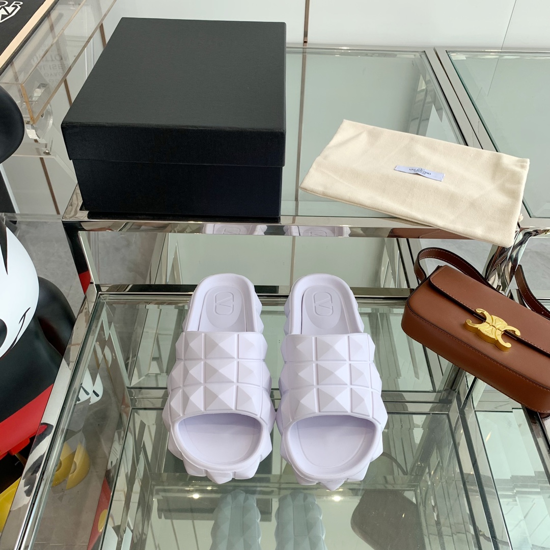 Valenti Roman Stud Turtle Slide Sandal In rubber - DopestKickz