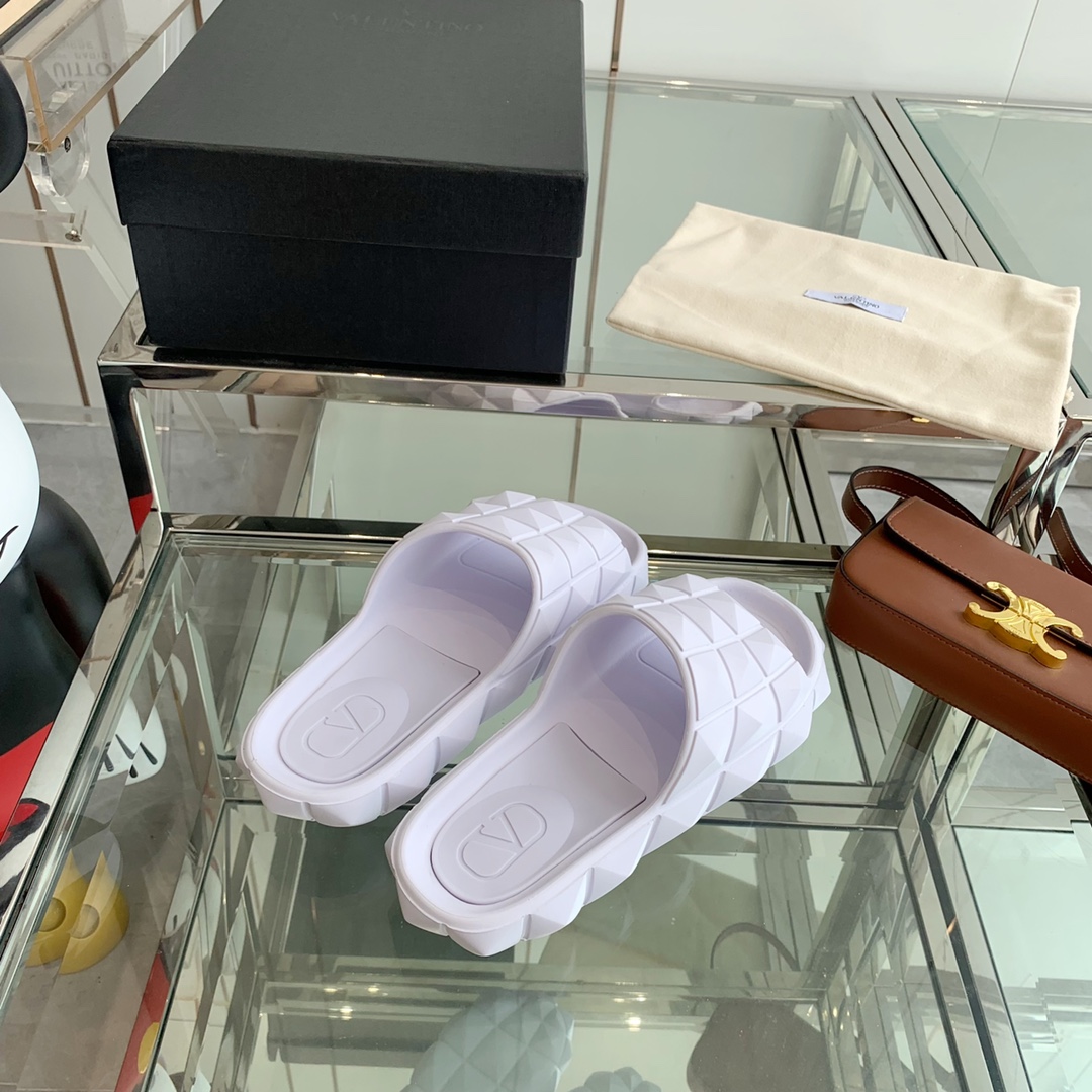 Valenti Roman Stud Turtle Slide Sandal In rubber - DopestKickz