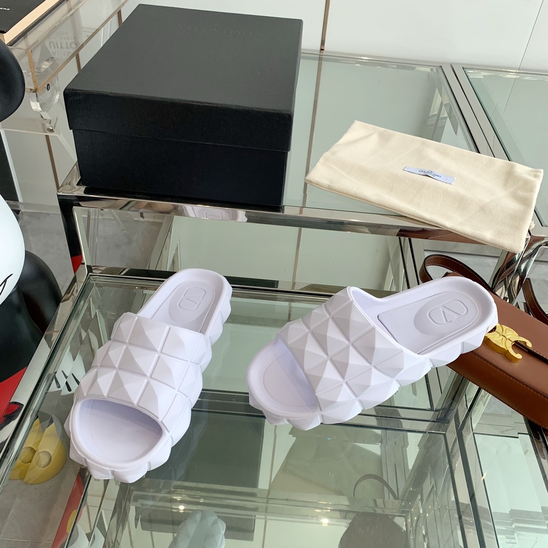 Valenti Roman Stud Turtle Slide Sandal In rubber - DopestKickz