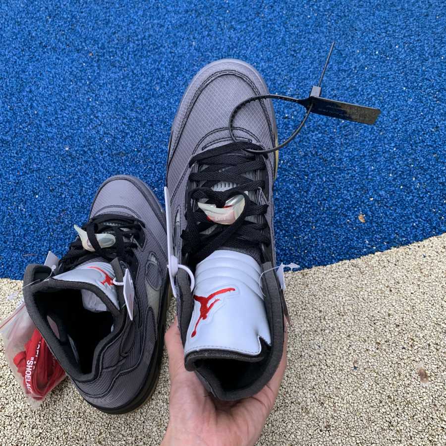 Air Jordan 5 AJ5 x Off-White OW Sneakers      CT8480-001  - DopestKickz