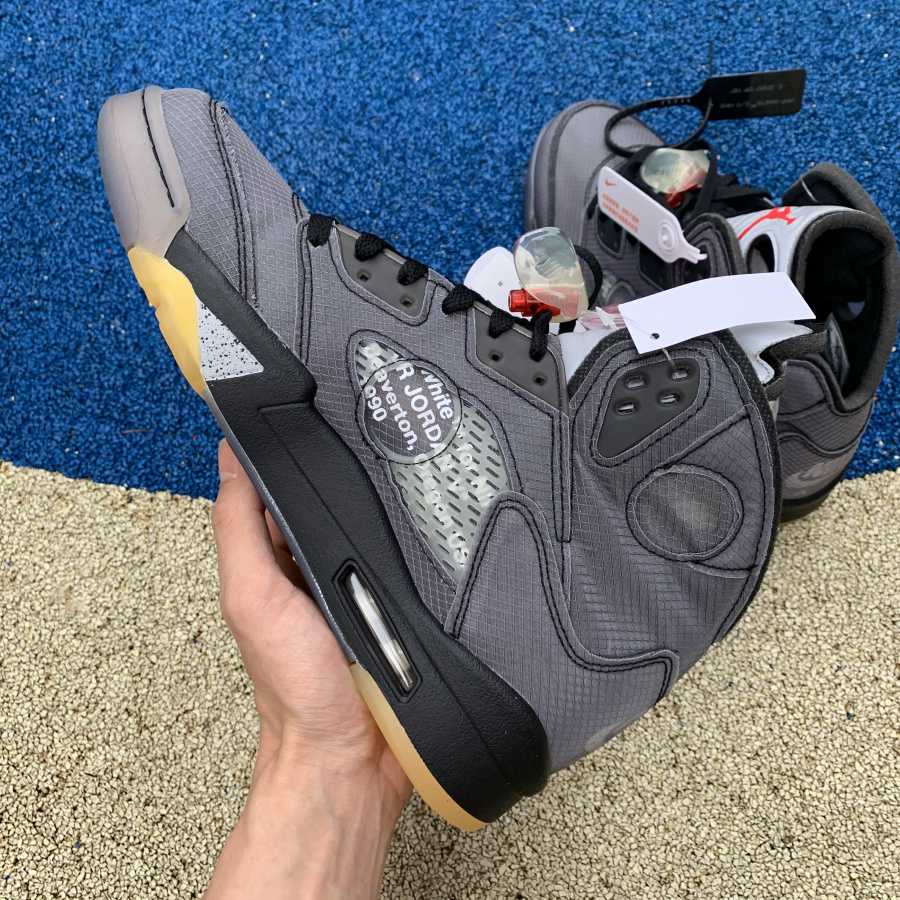 Air Jordan 5 AJ5 x Off-White OW Sneakers      CT8480-001  - DopestKickz