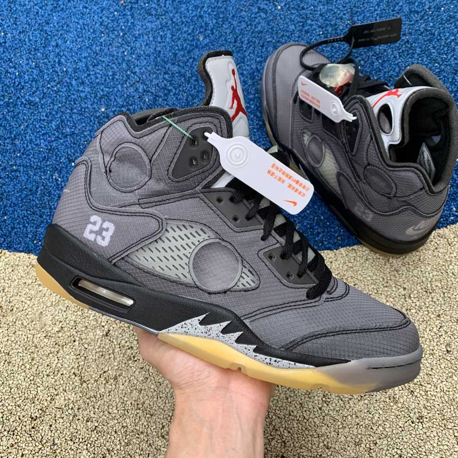 Air Jordan 5 AJ5 x Off-White OW Sneakers      CT8480-001  - DopestKickz