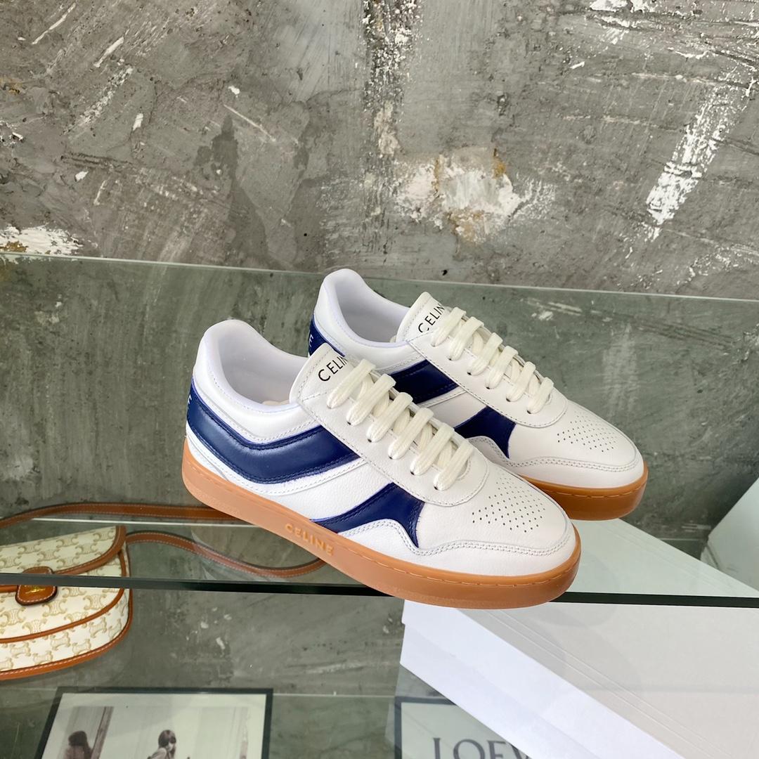 Celine Trainer Low Lace-Up Sneaker In Calfskin - DopestKickz