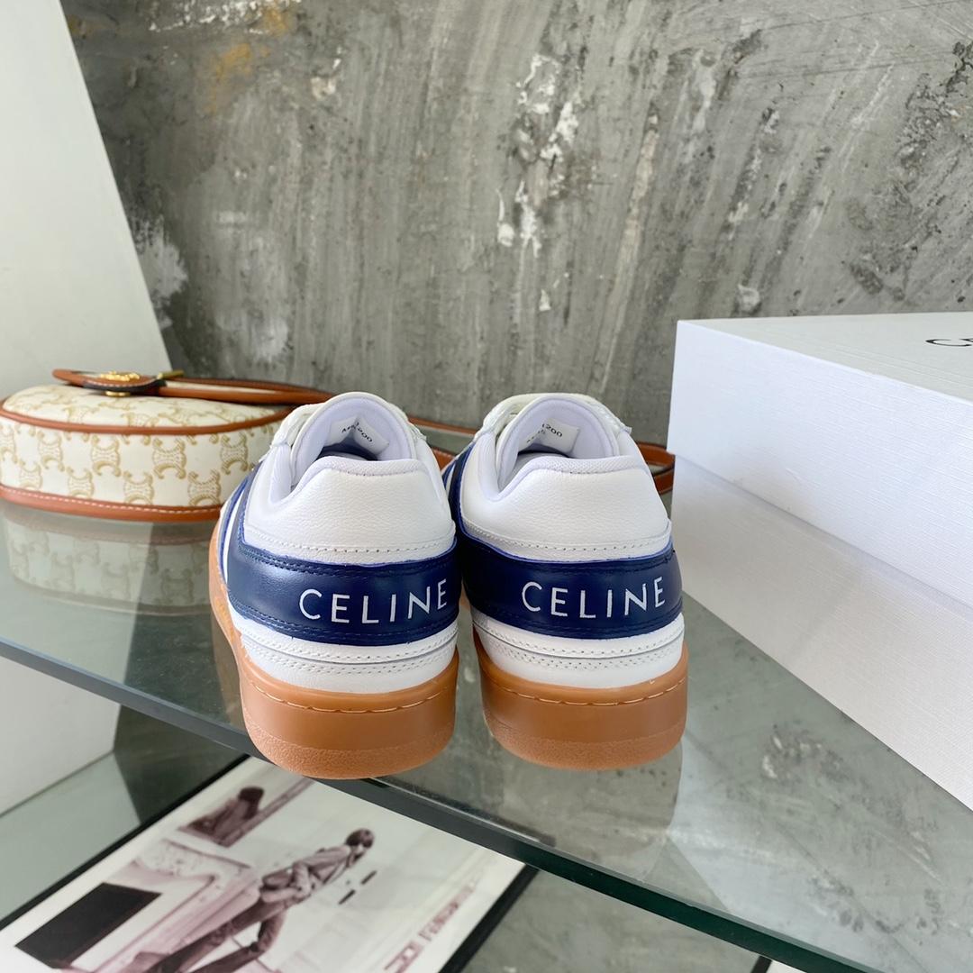 Celine Trainer Low Lace-Up Sneaker In Calfskin - DopestKickz