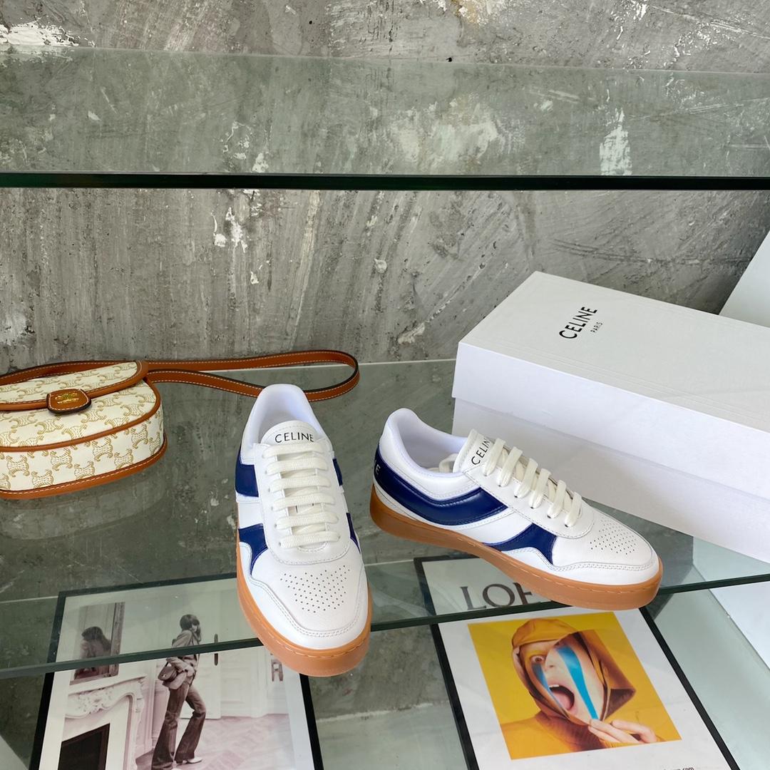 Celine Trainer Low Lace-Up Sneaker In Calfskin - DopestKickz