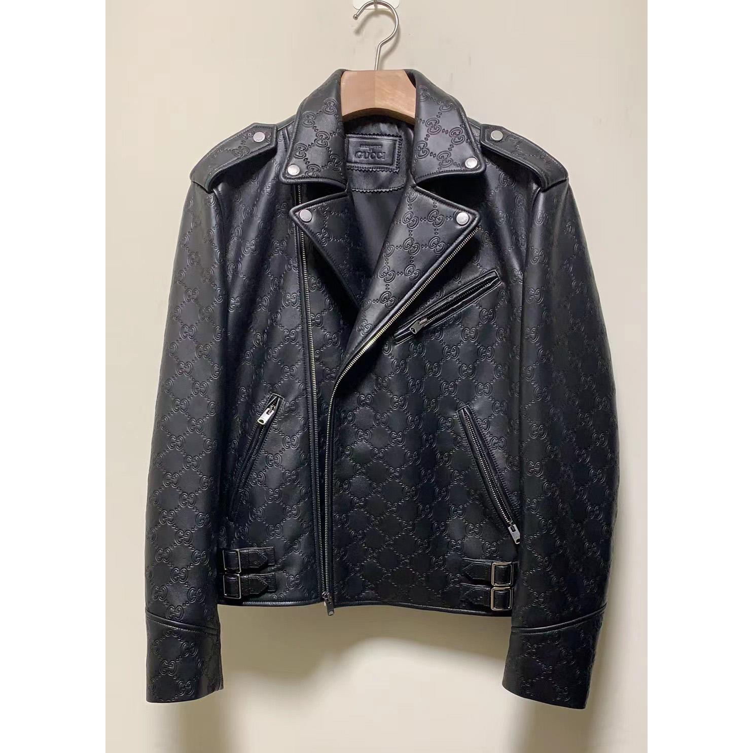 Gucci GG Leather Biker Jacket - DopestKickz