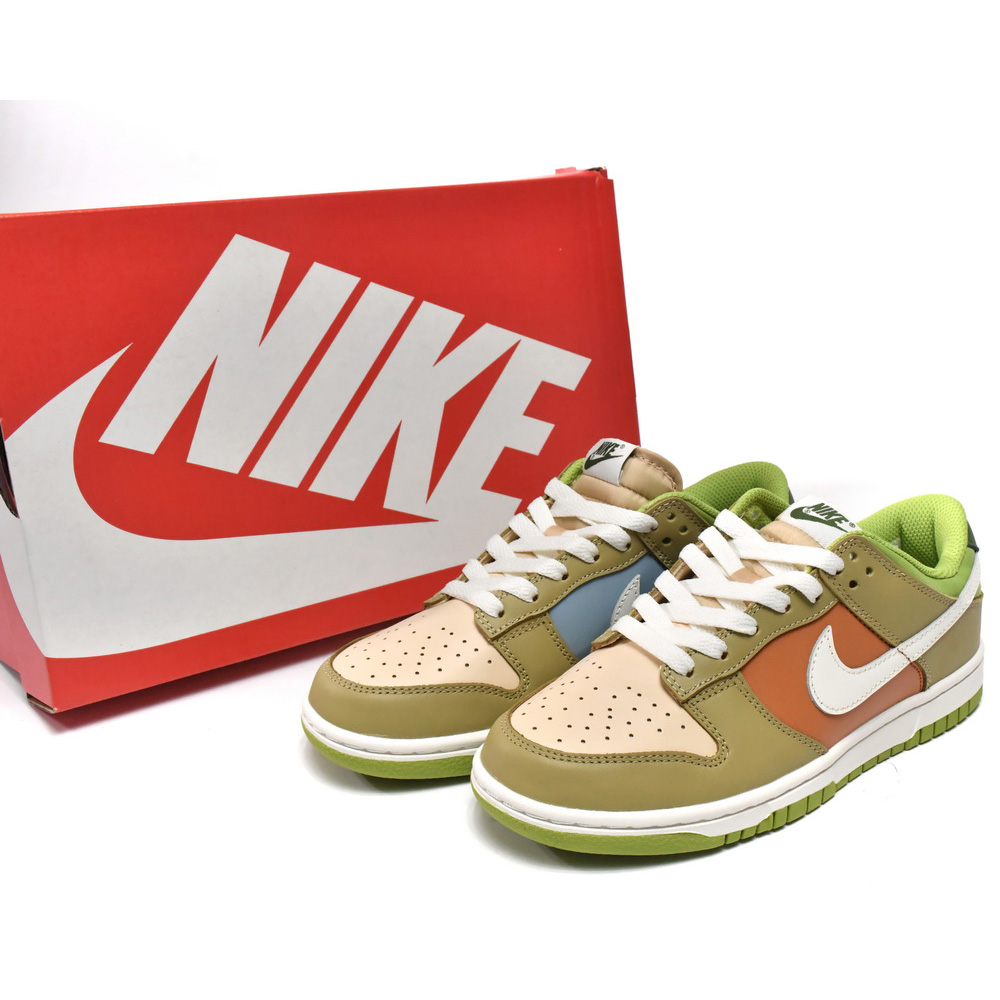  Nike Dunk Low Brown Veail Sail Vivid Green Sneaker    DV9108-711 - DopestKickz