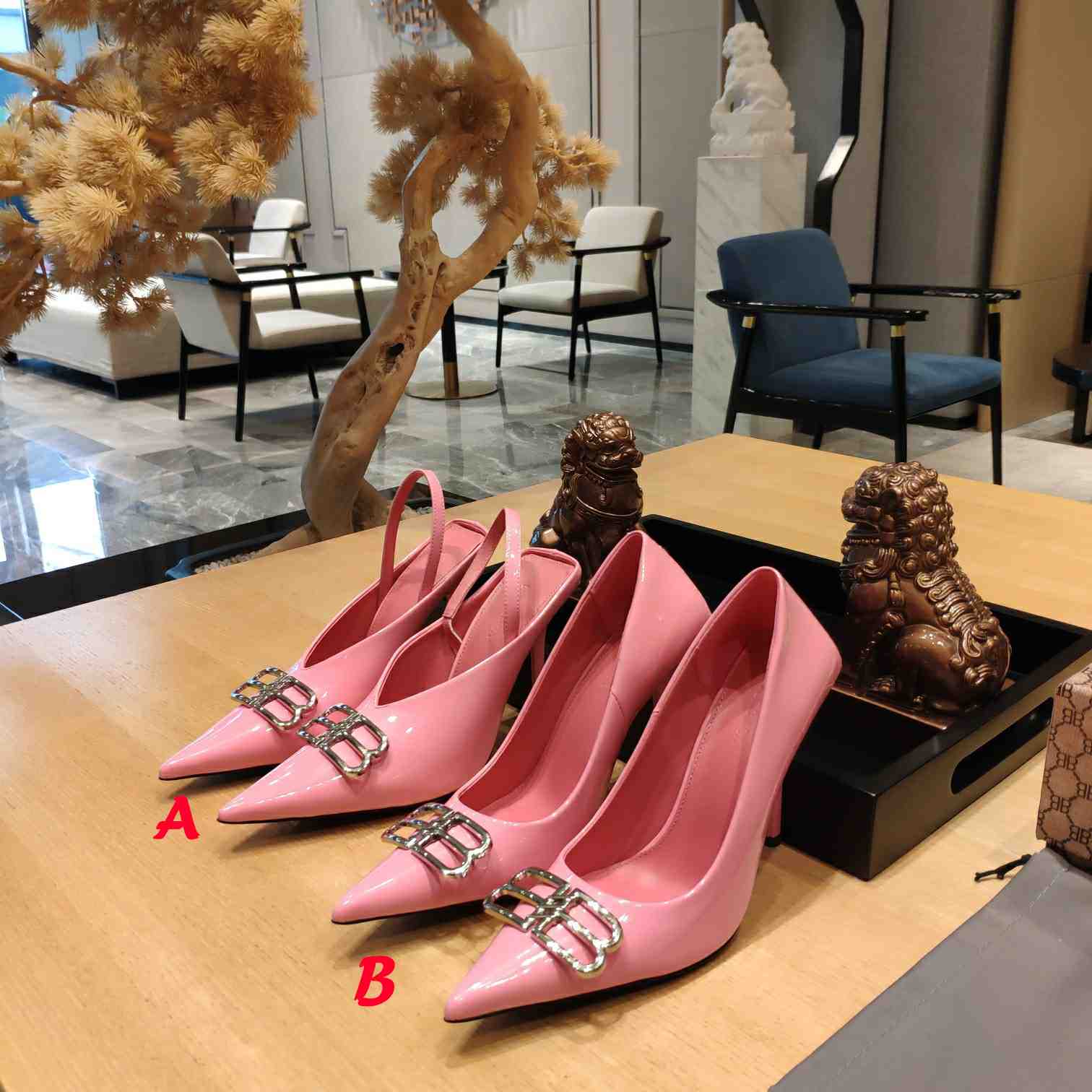 Balenciaga BB Leather Pumps - DopestKickz