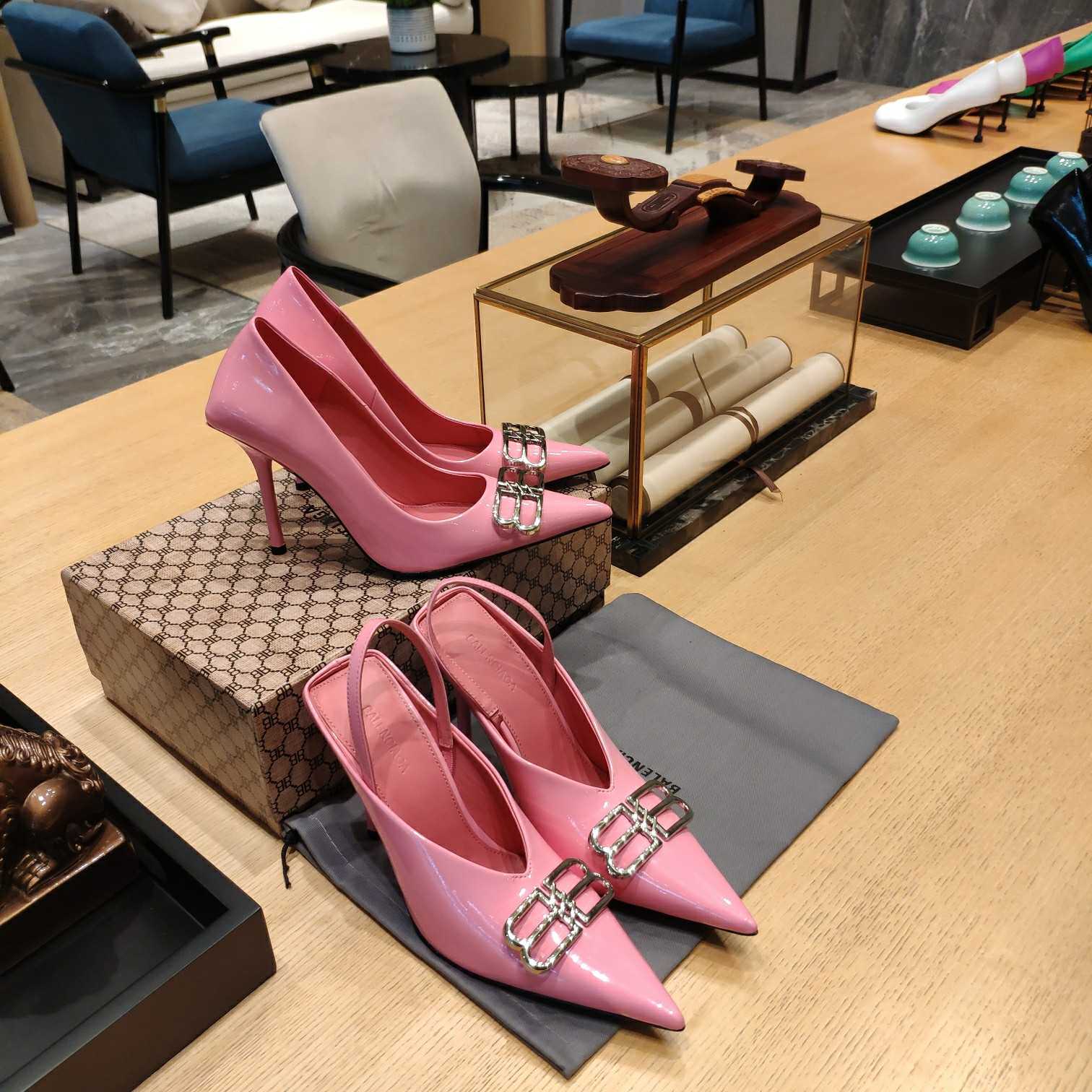 Balenciaga BB Leather Pumps - DopestKickz