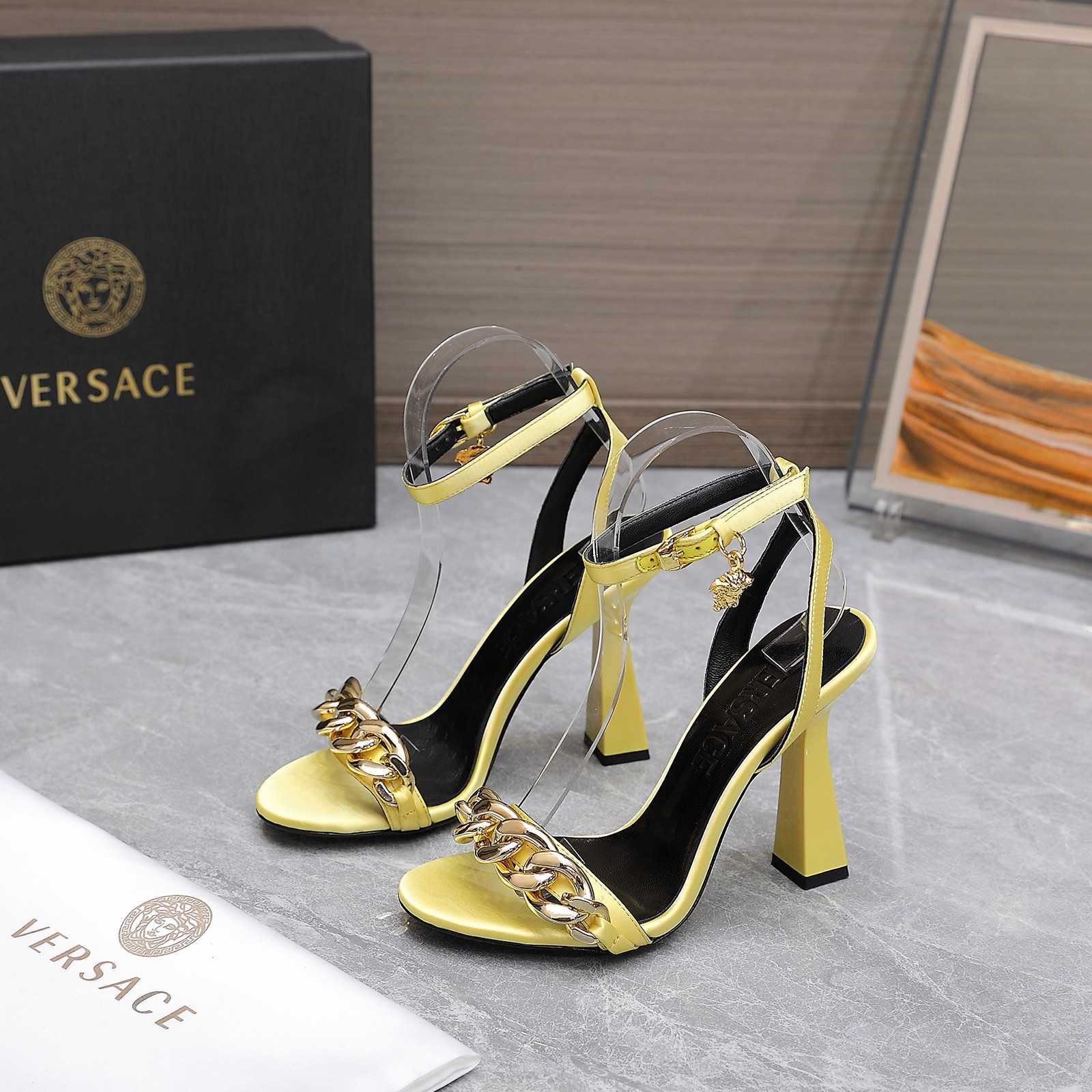 Versace Medusa Chain High Heel Sandals - DopestKickz