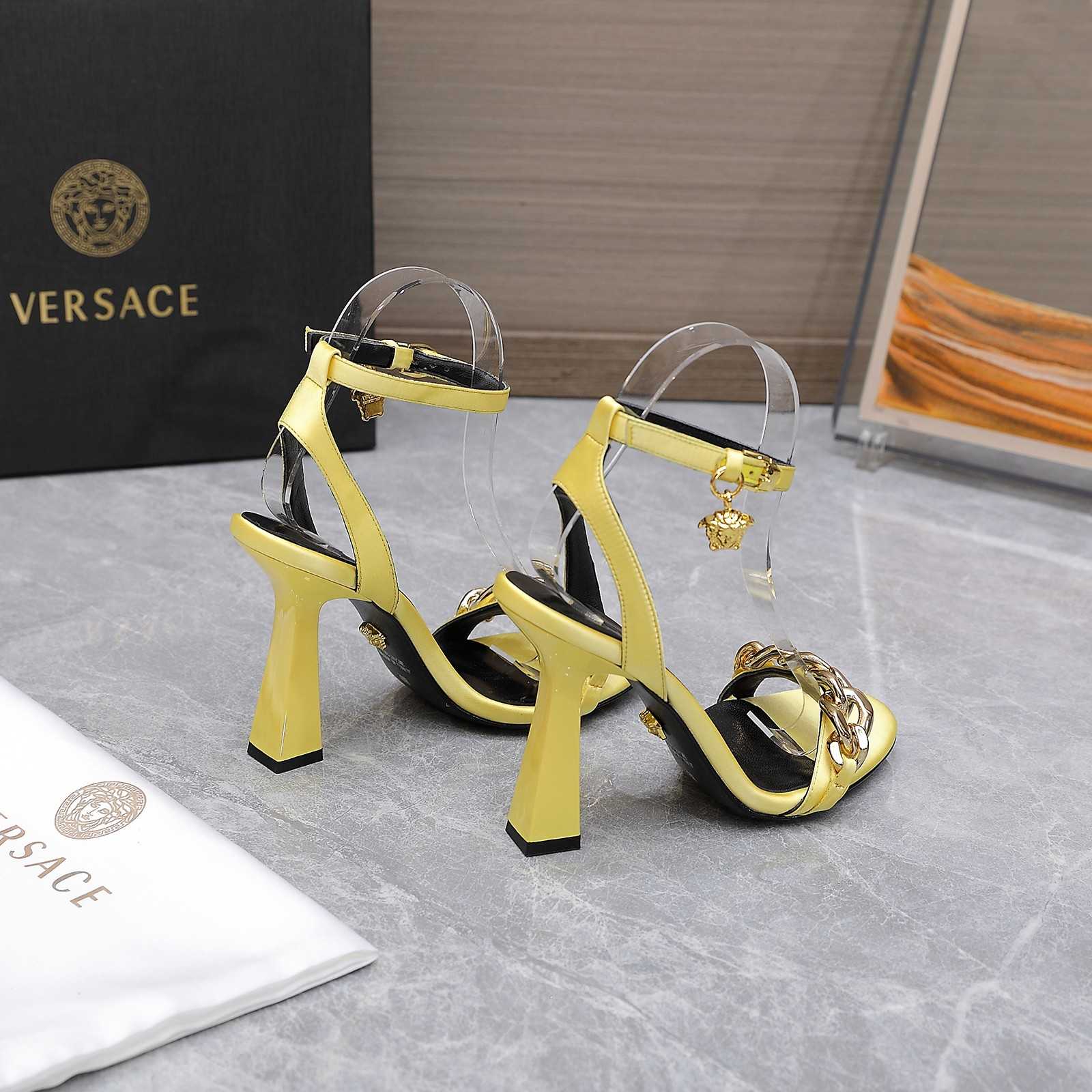 Versace Medusa Chain High Heel Sandals - DopestKickz