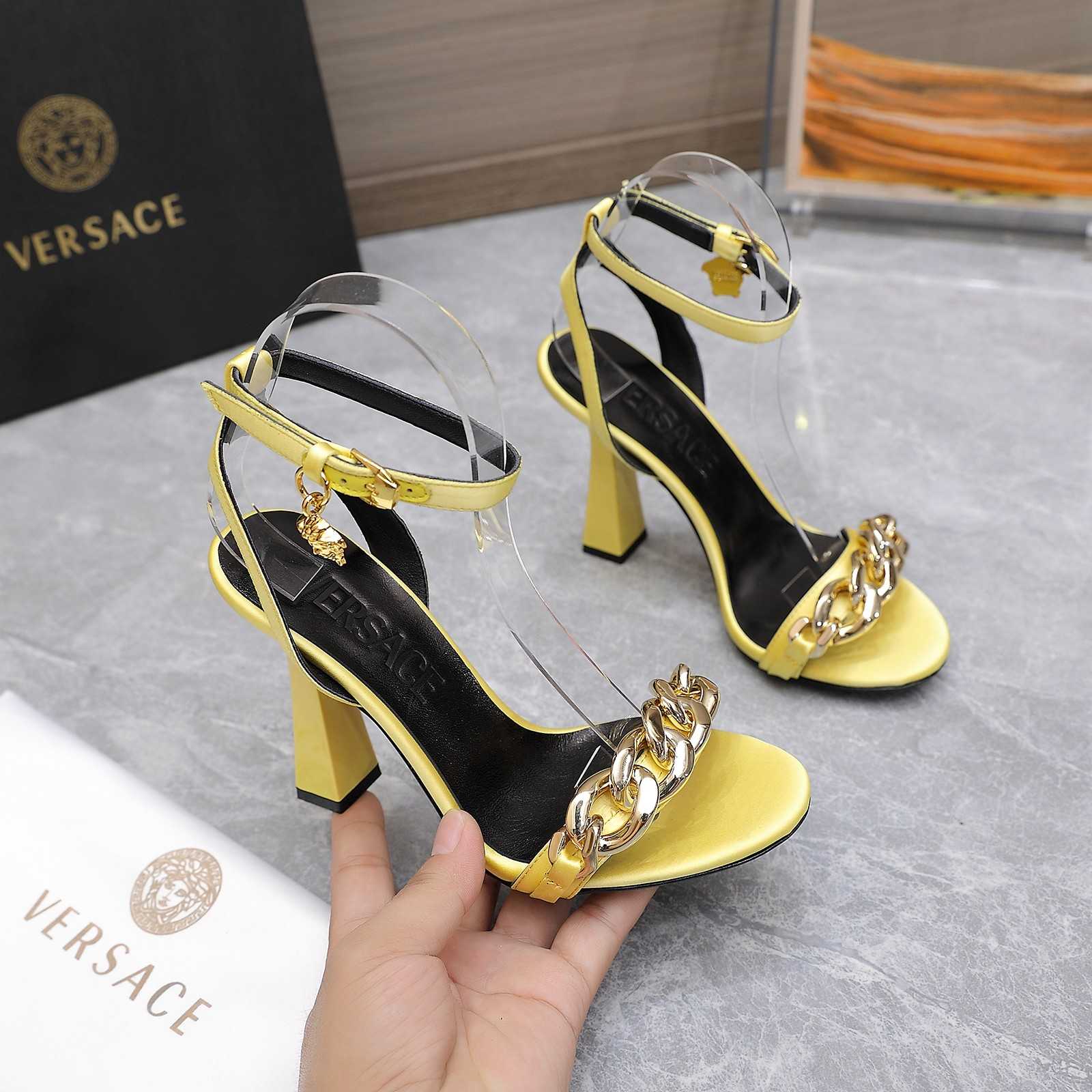 Versace Medusa Chain High Heel Sandals - DopestKickz