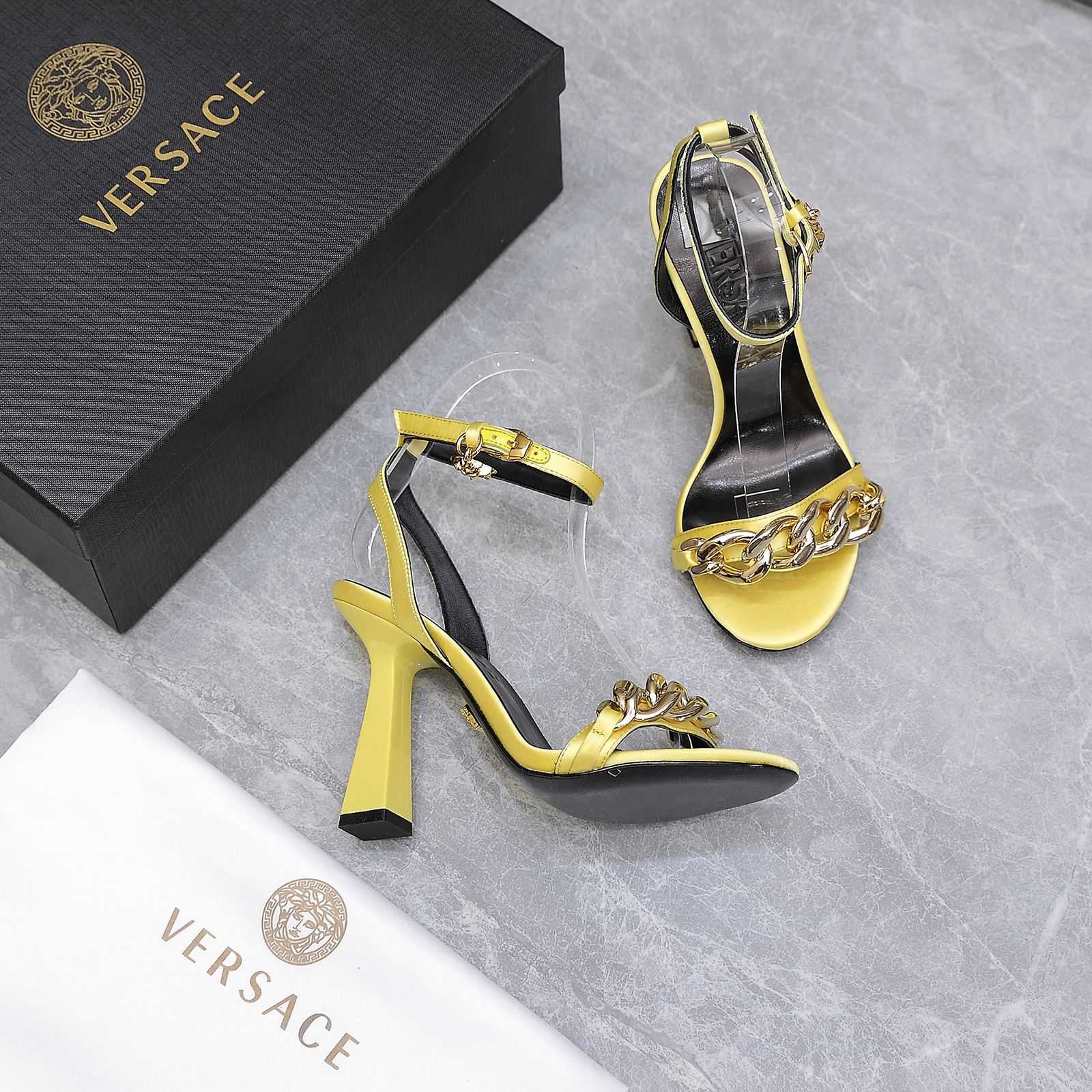 Versace Medusa Chain High Heel Sandals - DopestKickz