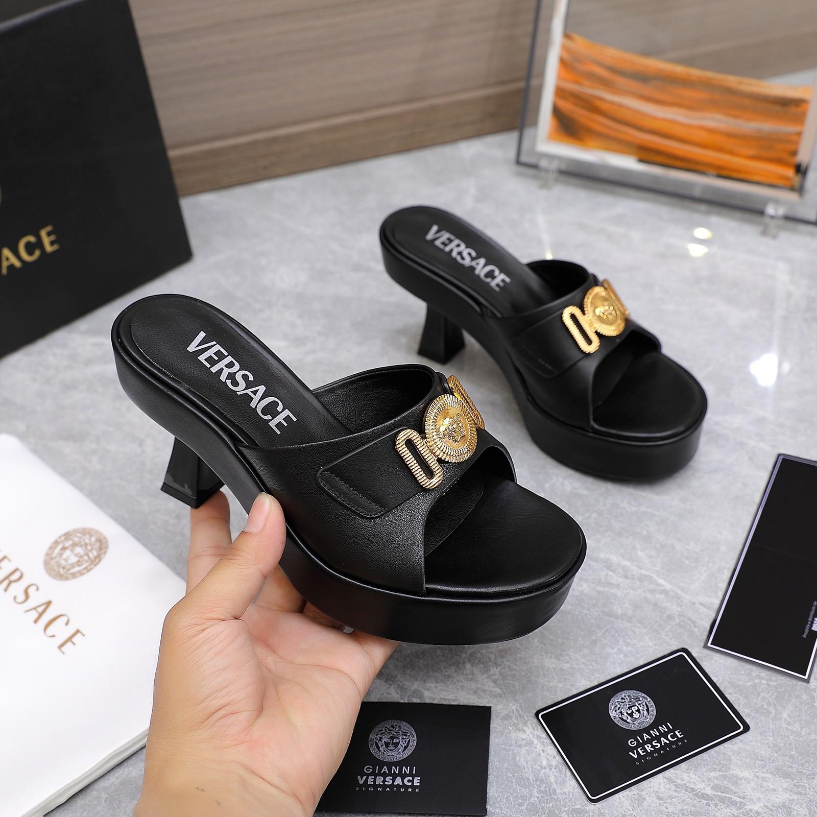 Versace Medusa Biggie Crystal Mules - DopestKickz