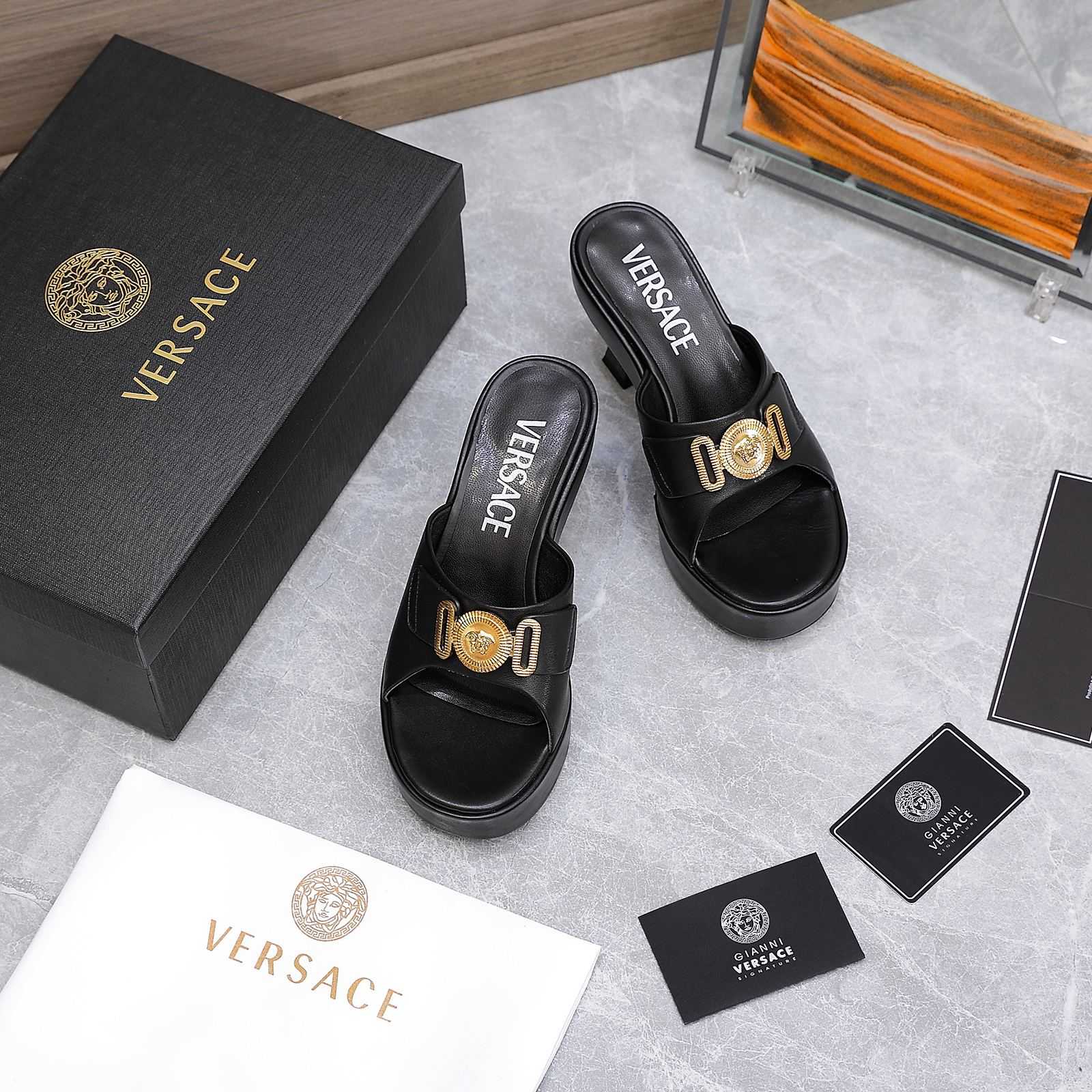 Versace Medusa Biggie Crystal Mules - DopestKickz