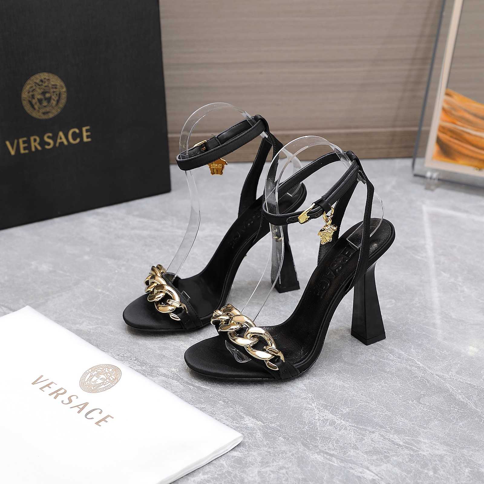 Versace Medusa Chain High Heel Sandals - DopestKickz