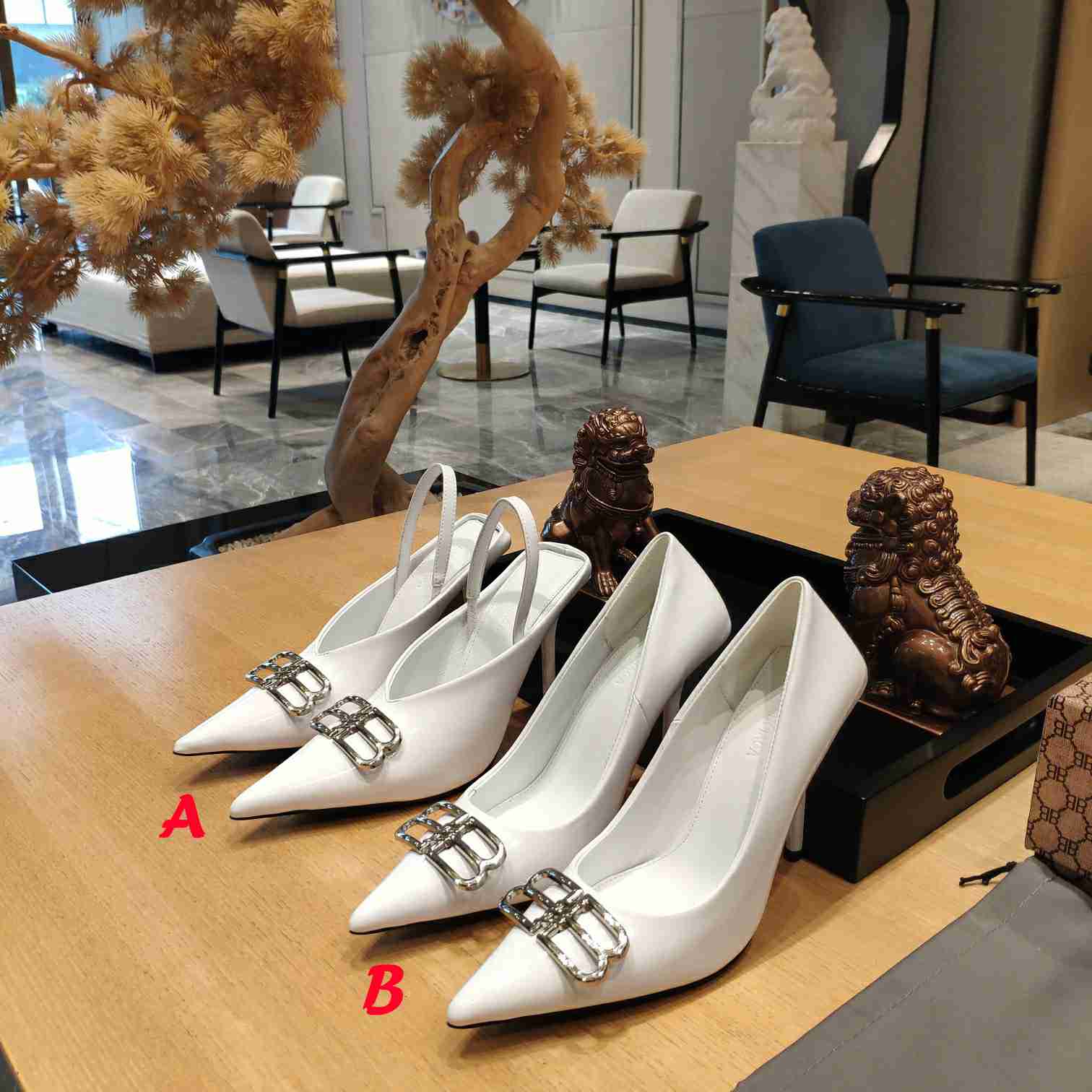 Balenciaga BB Leather Pumps - DopestKickz