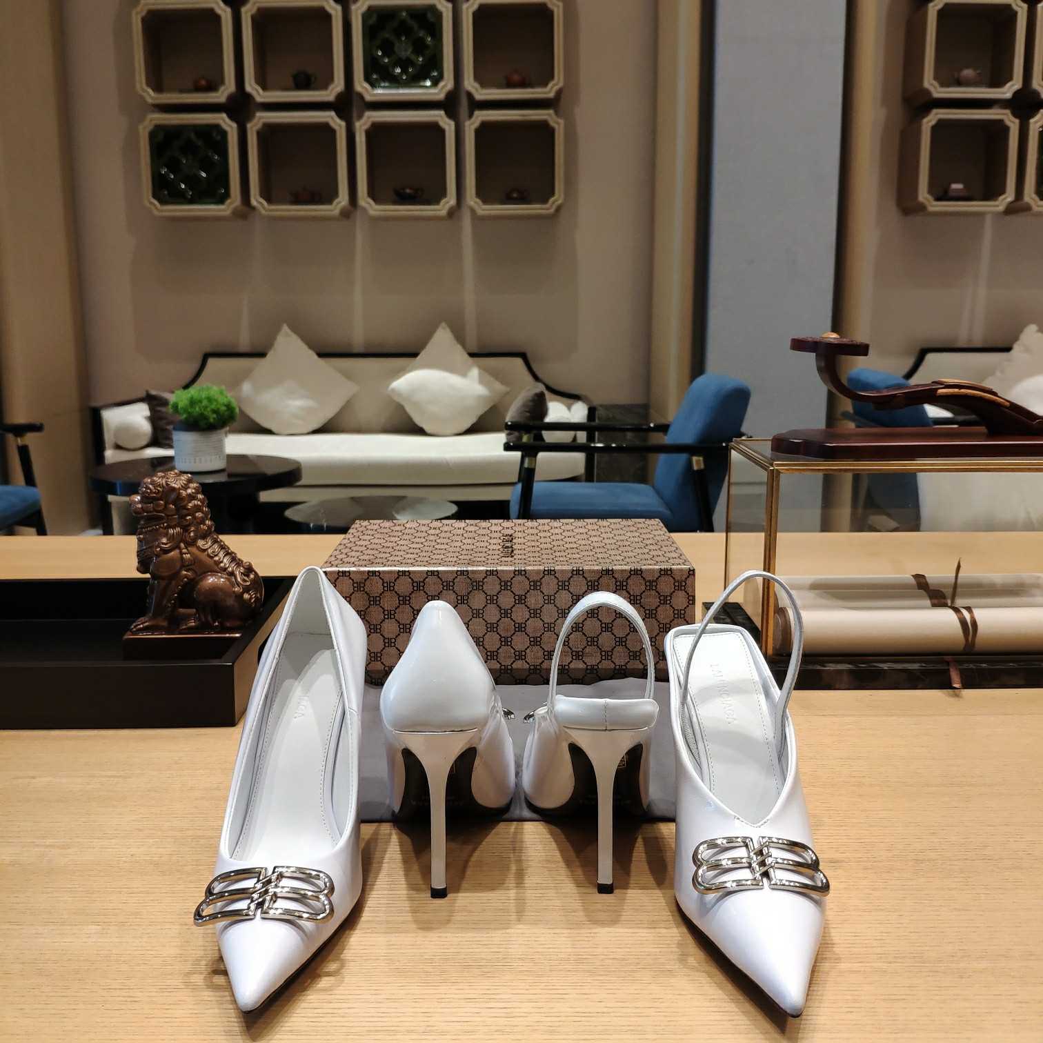 Balenciaga BB Leather Pumps - DopestKickz