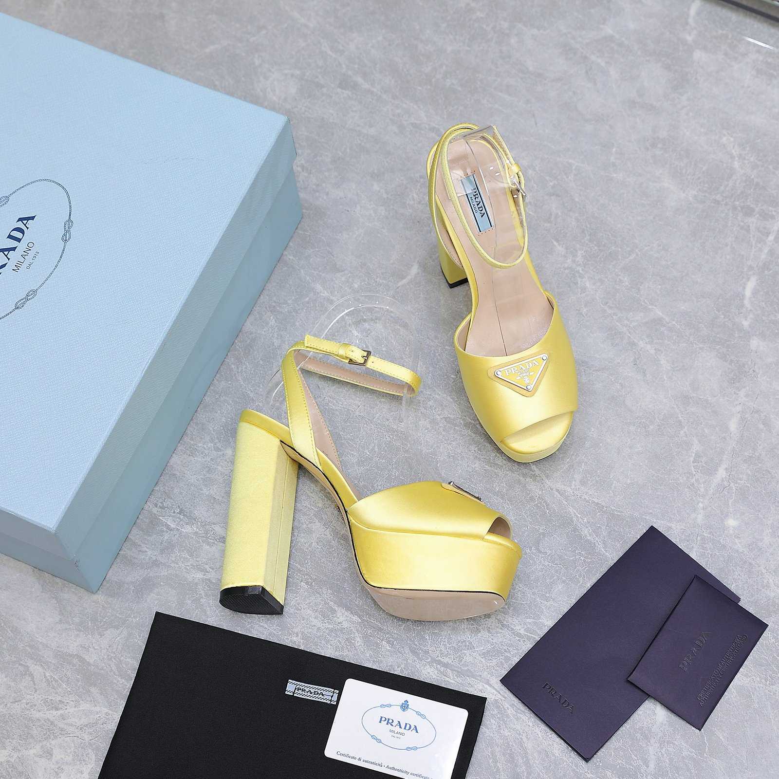 Prada High-Heeled Satin Sandals - DopestKickz