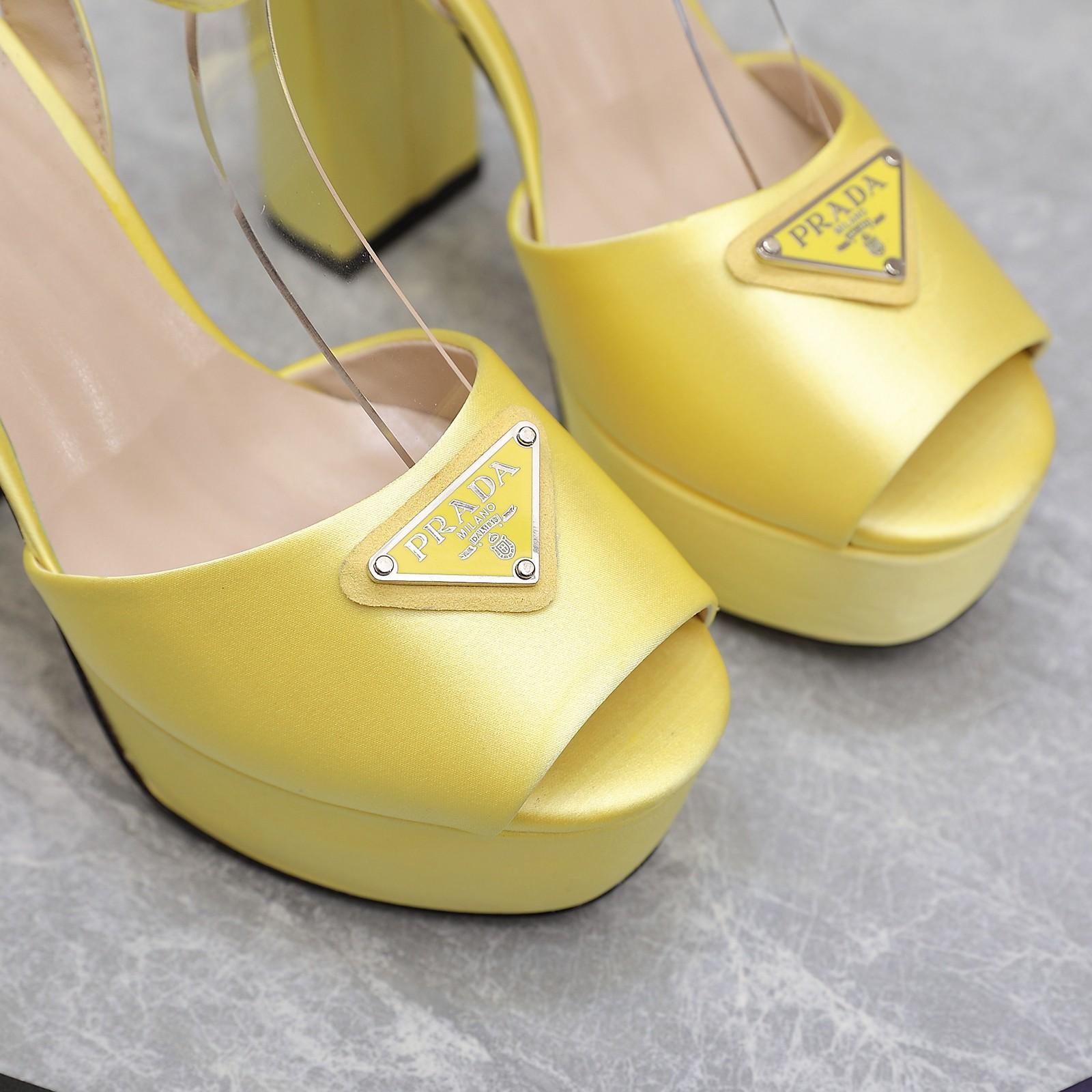 Prada High-Heeled Satin Sandals - DopestKickz