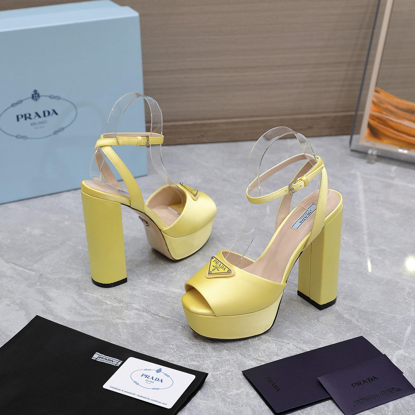 Prada High-Heeled Satin Sandals - DopestKickz